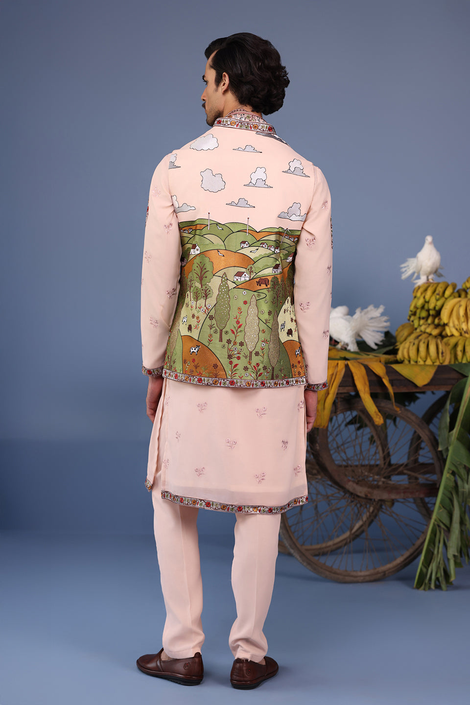 AHAD PINK KURTA JACKET SET