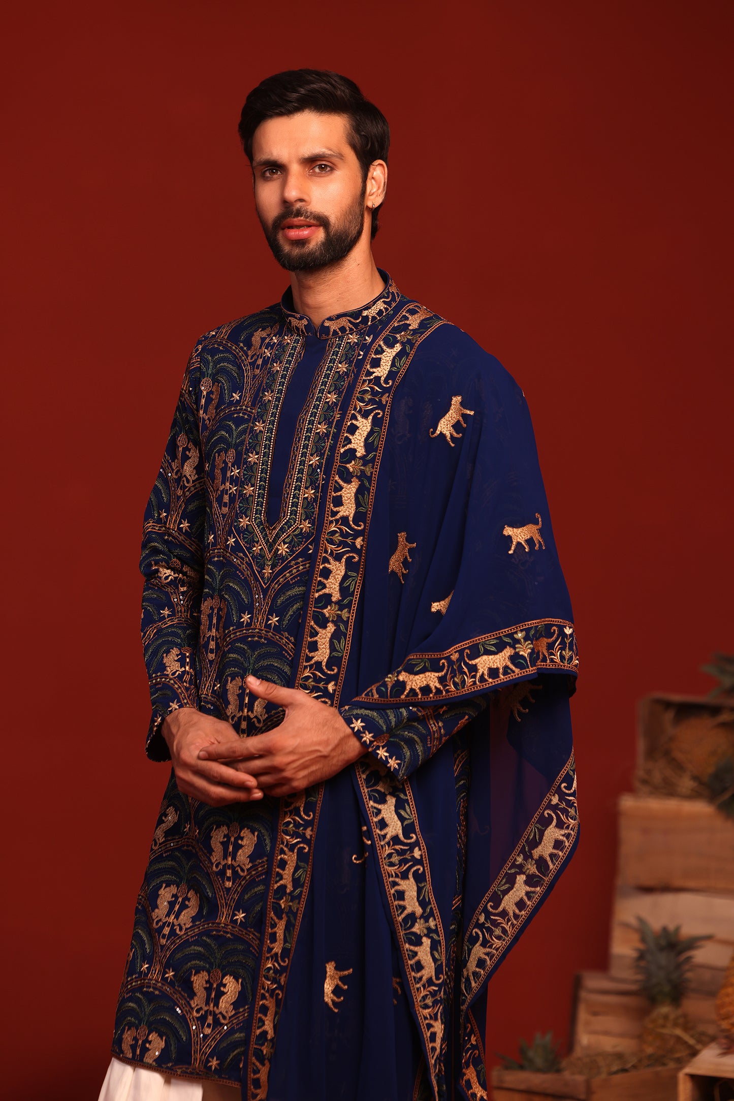 TANVITH NAVY BLUE KURTA SET