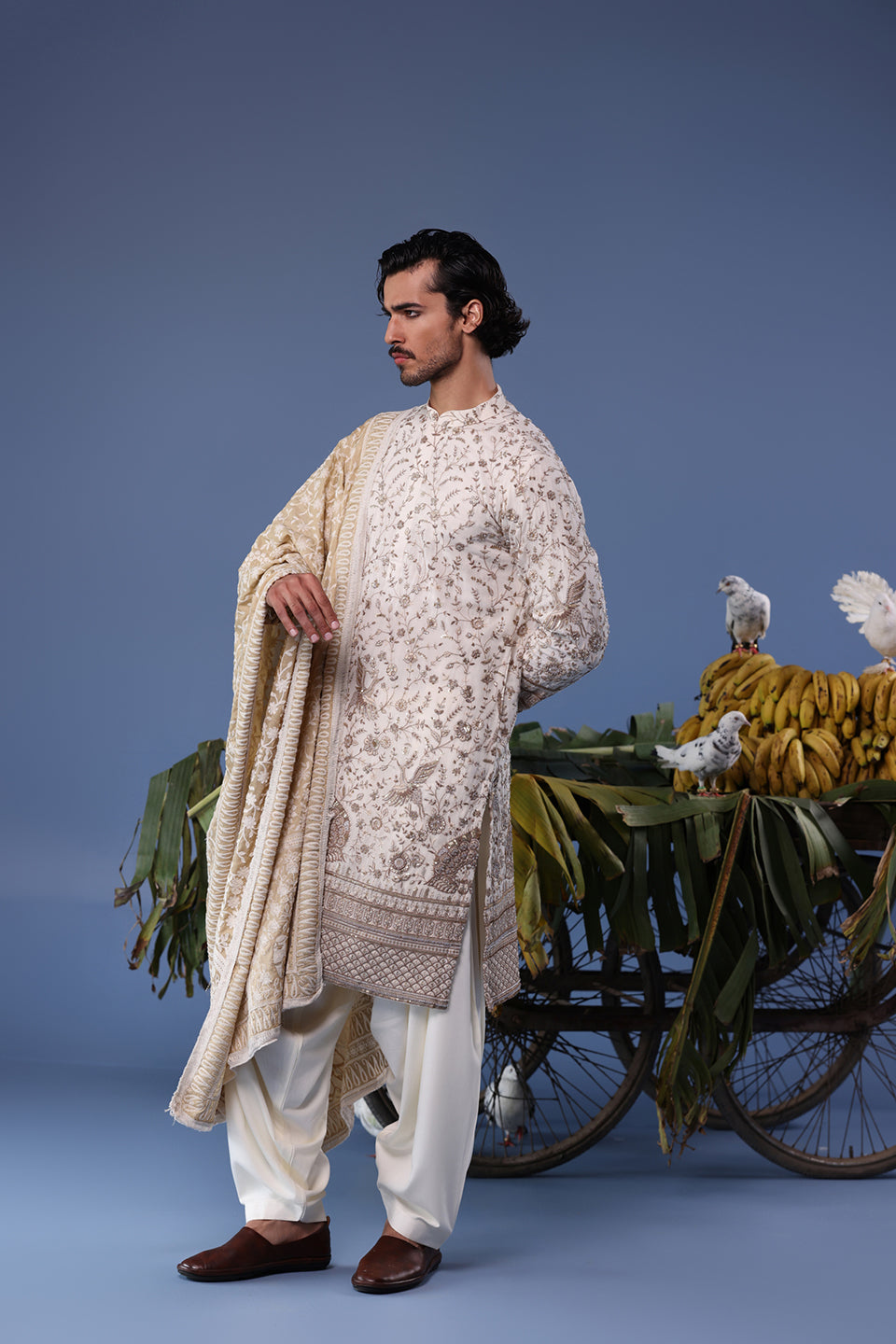 UMAIR CREAM KURTA SET