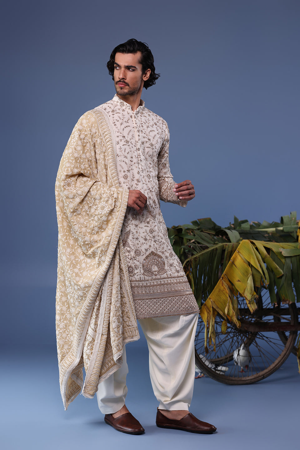 UMAIR CREAM KURTA SET