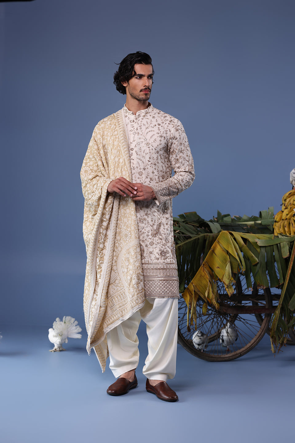 UMAIR CREAM KURTA SET