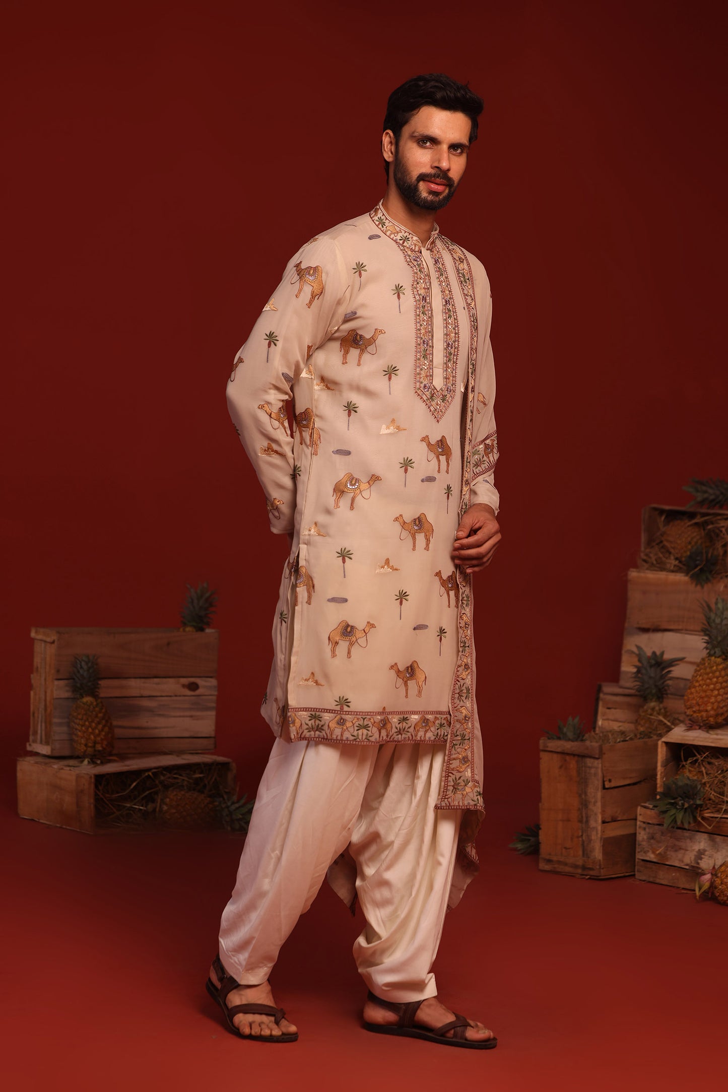 BRIJA BEIGE KURTA SET