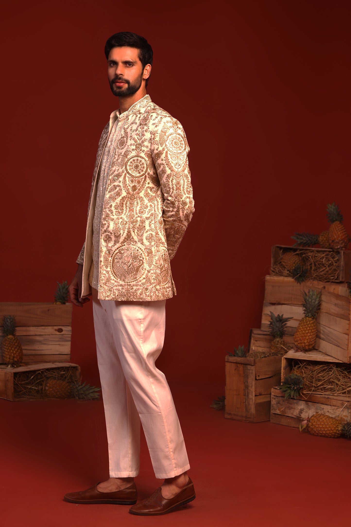 ADHYAAY IVORY JODHPURI SET