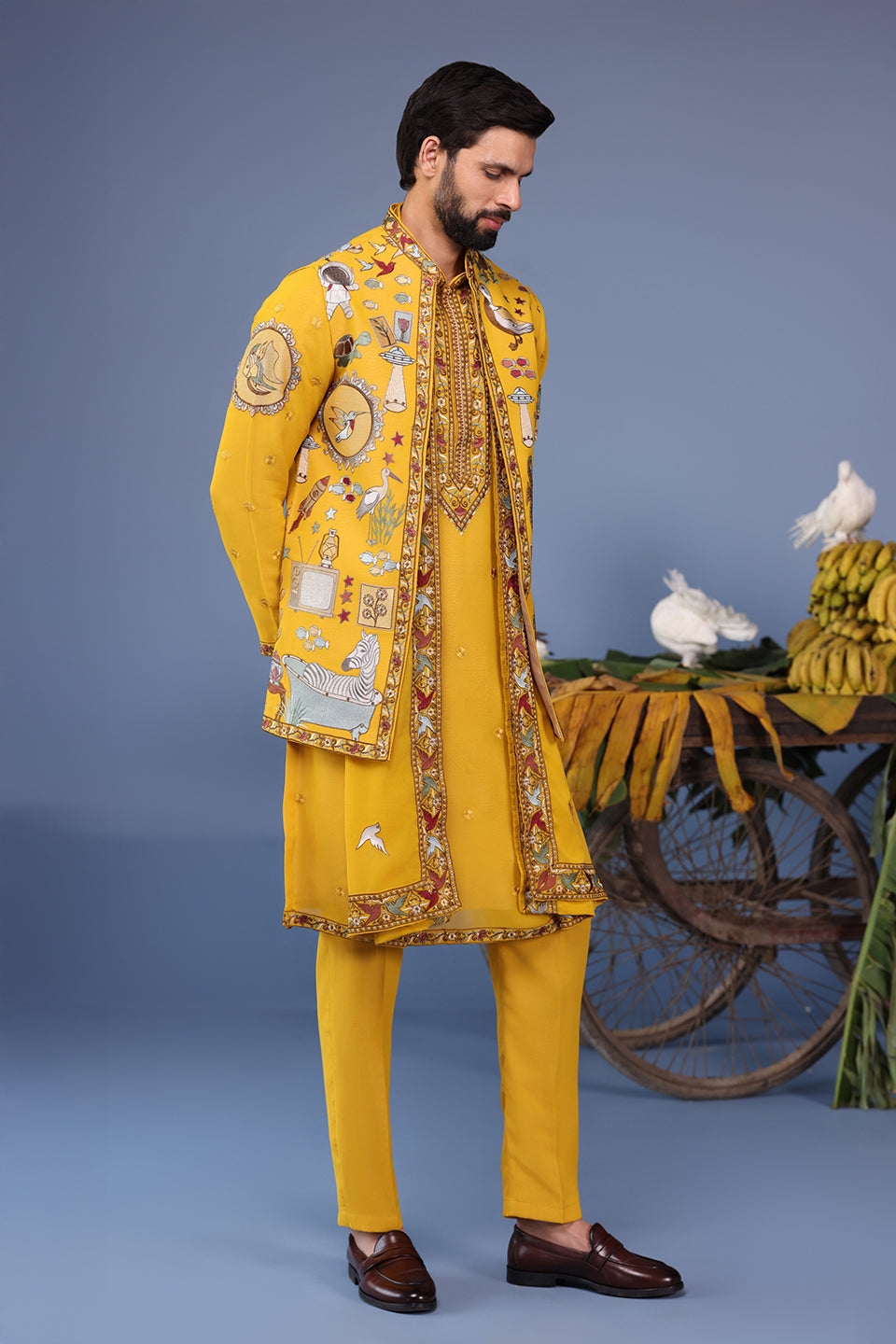 KAINAAT HALDI KURTA JACKET SET