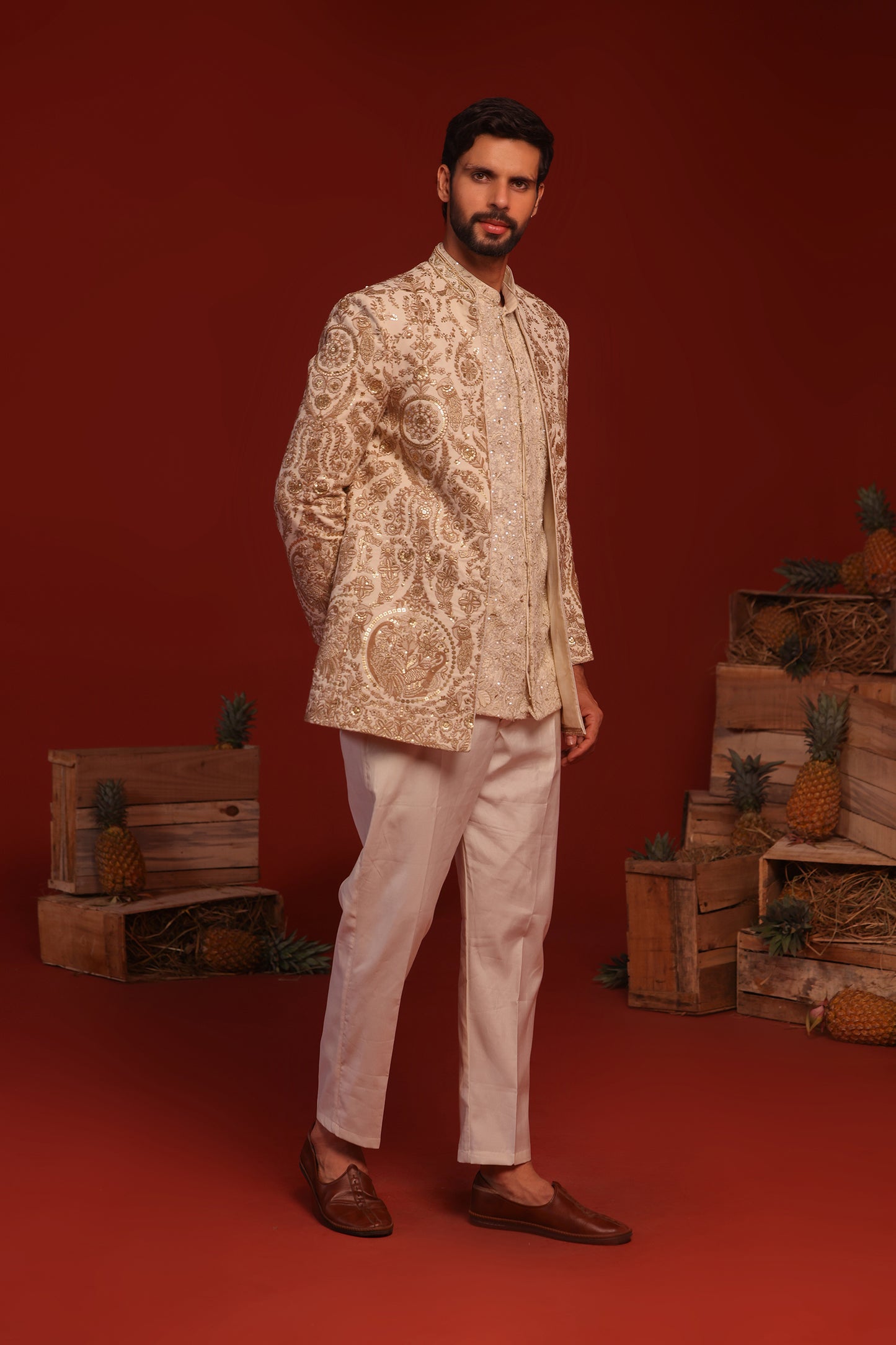 ADHYAAY IVORY JODHPURI SET