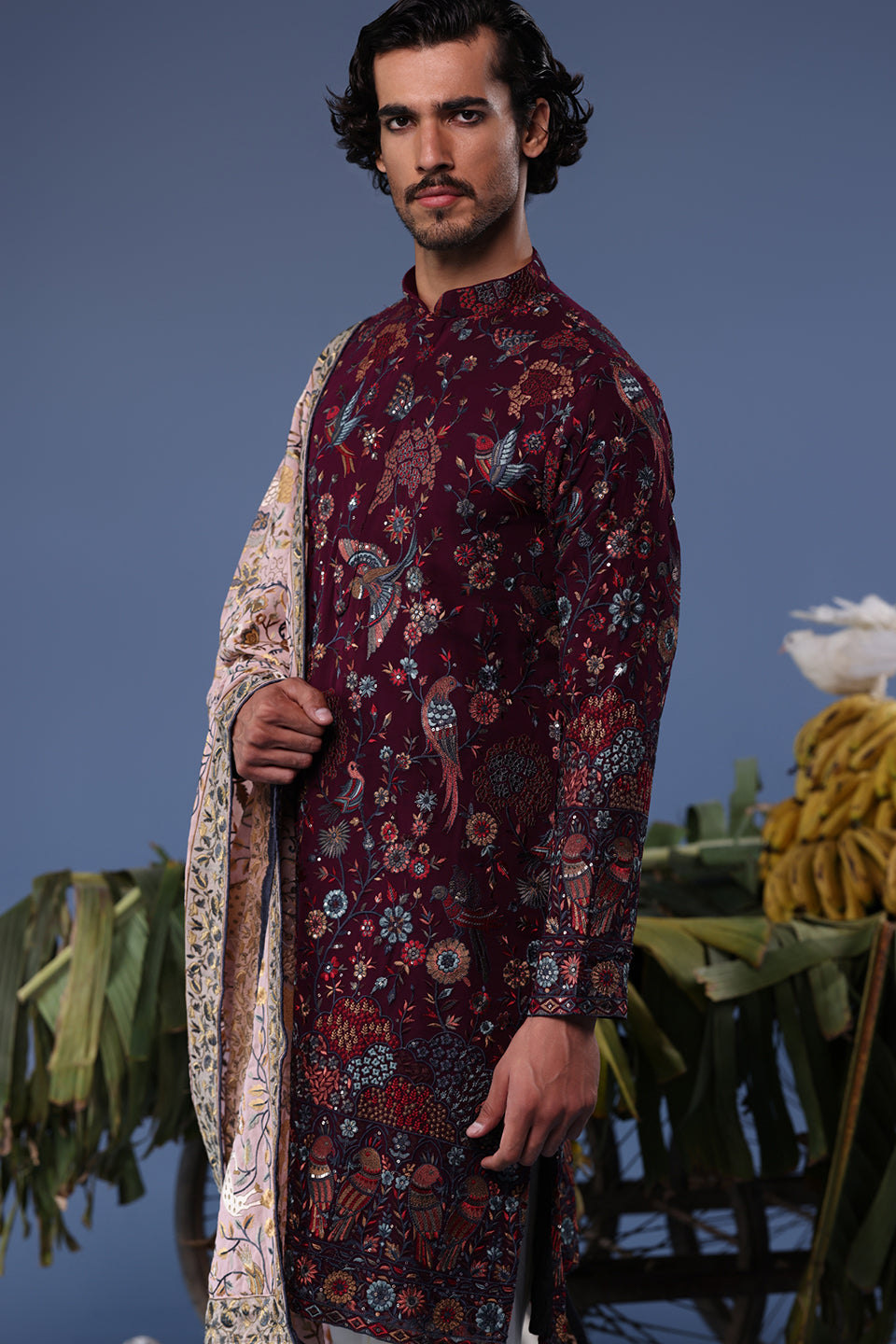 GUL WINE KURTA SET