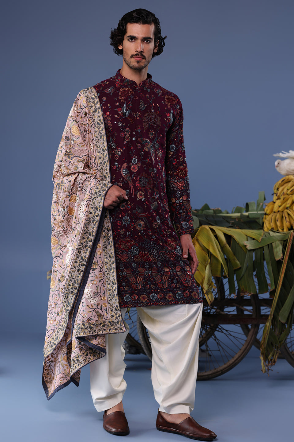 GUL WINE KURTA SET