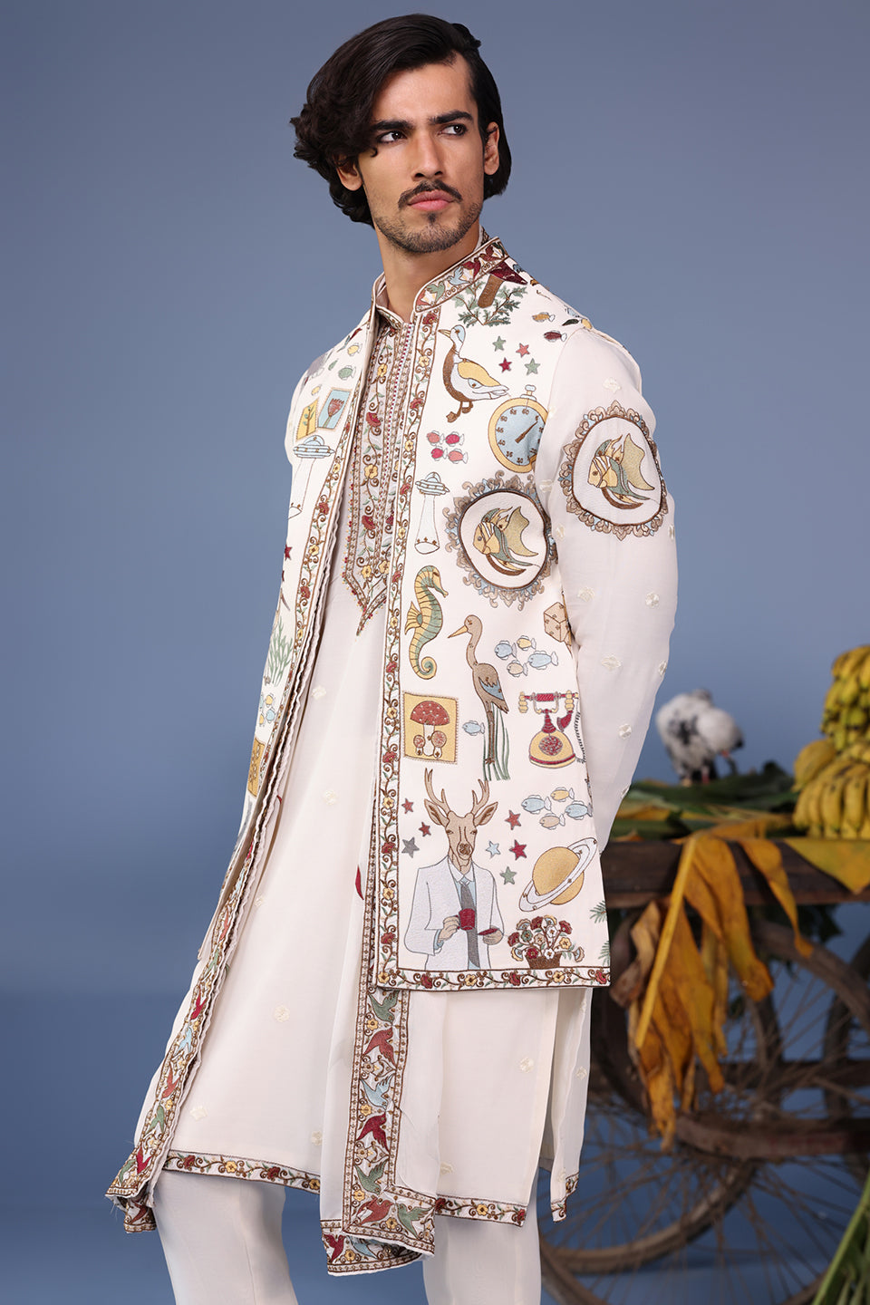 KAINAAT IVORY KURTA JACKET SET
