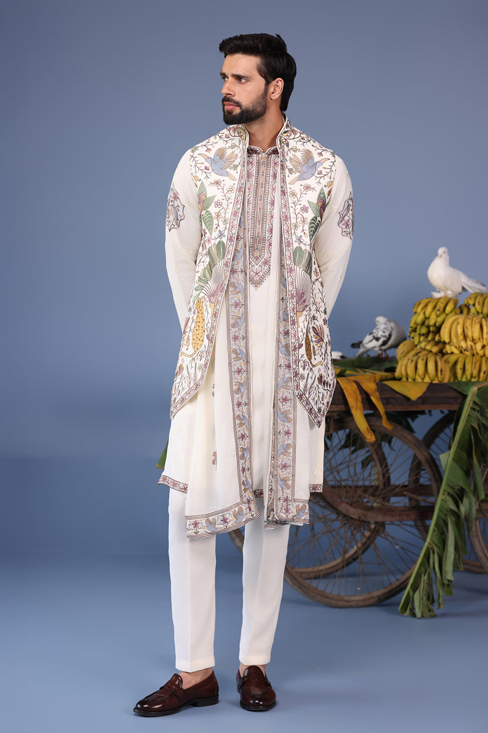 ASIM WILD GRACE IVORY KURTA JACKET SET