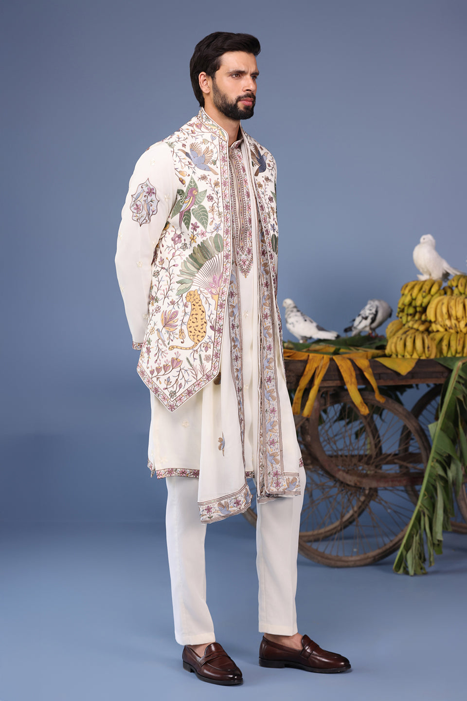 ASIM WILD GRACE IVORY KURTA JACKET SET