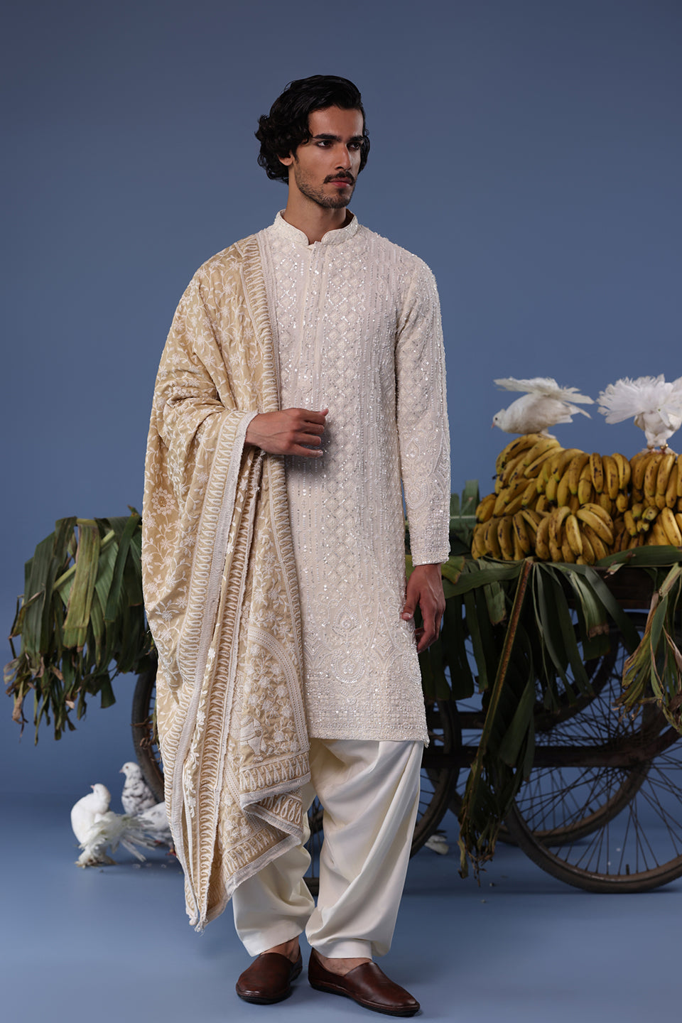 ARHAM CREAM KURTA SET