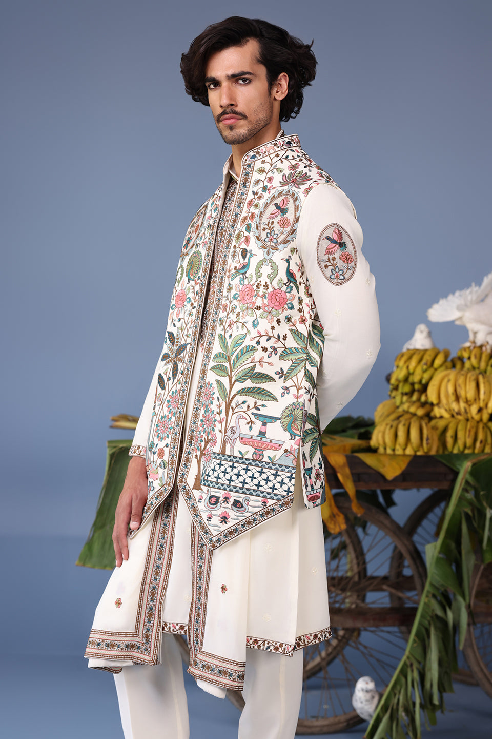 BILAL IVORY KURTA JACKET SET