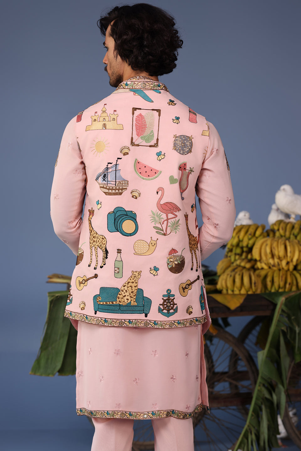 JAADCOCKTAIL PINK KURTA JACKET SET