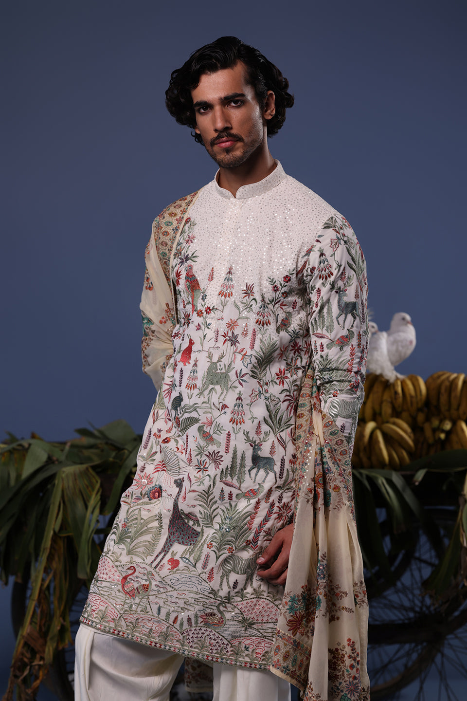JIBRAN GIRAFFE IVORY KURTA SET