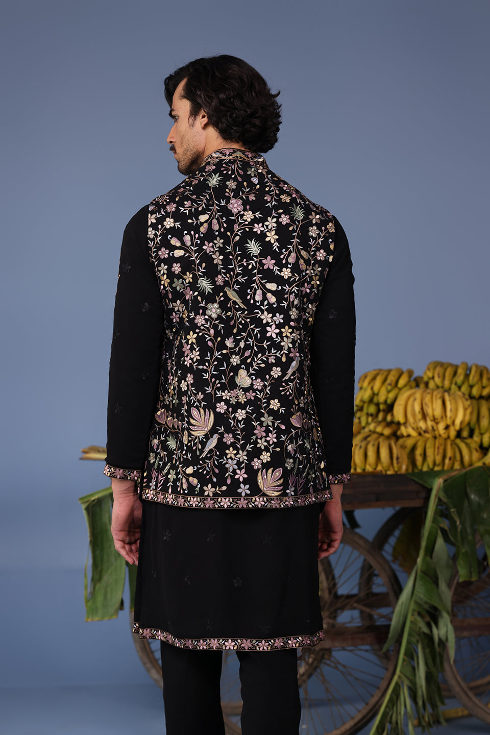 KAIS WILD GRACE BLACK KURTA JACKET SET