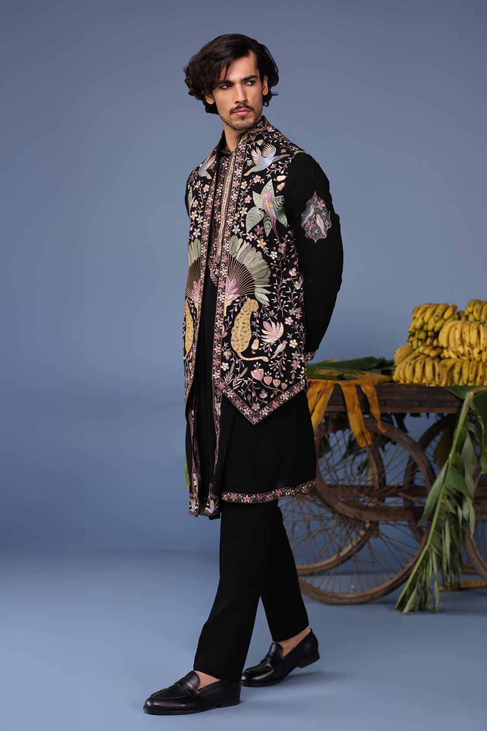KAINAAT BLACK KURTA JACKET SET