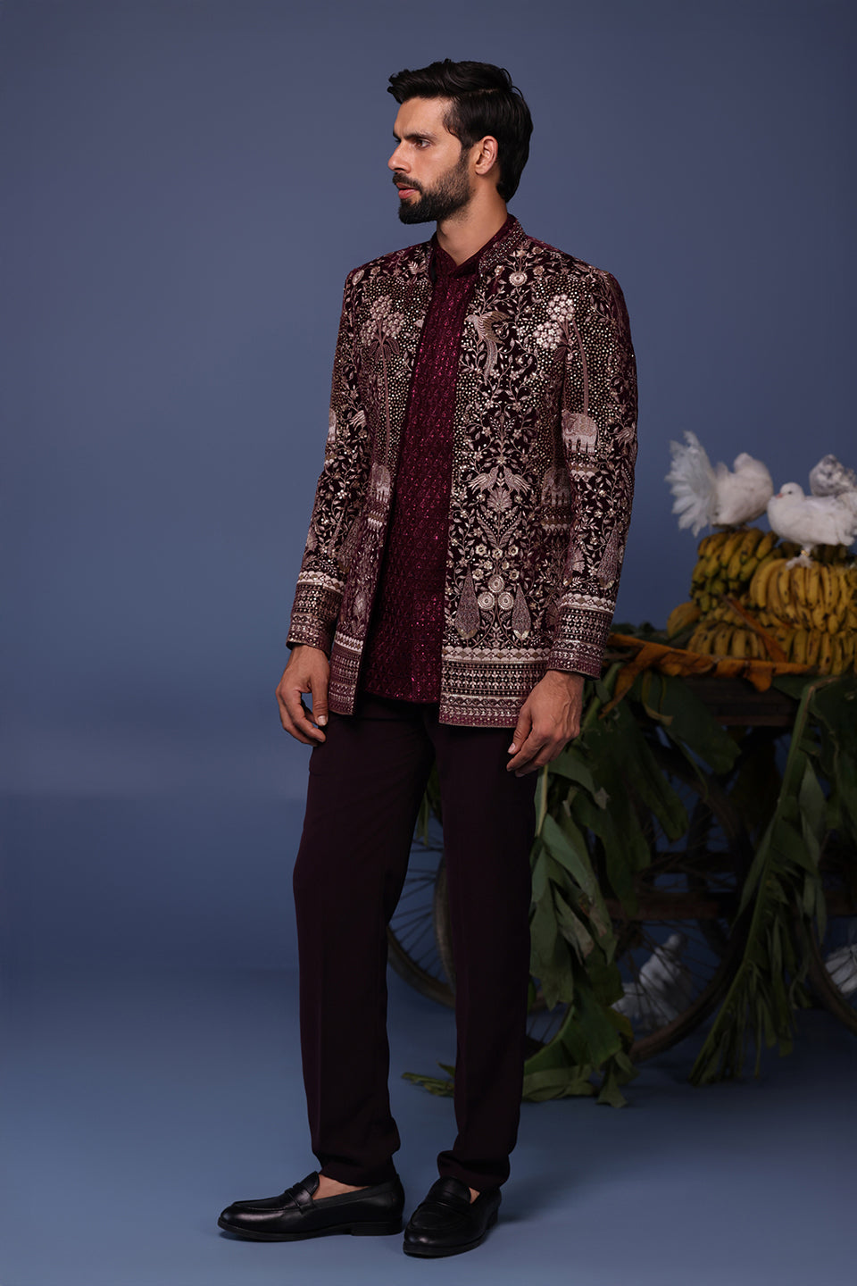 AURANG WINE JODHPURI SET
