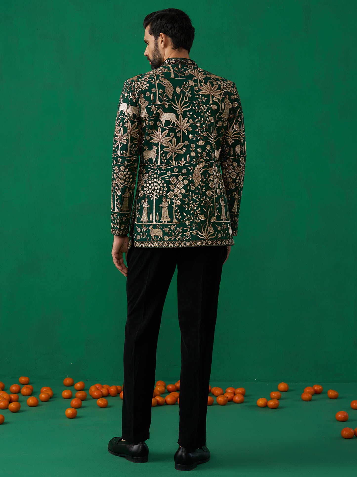 PICHWAI GREEN JODHPURI SET