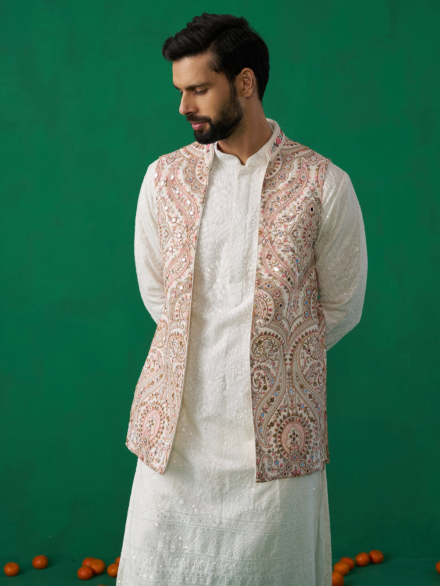 KASHMIRI MIRROR KURTA JACKET SET