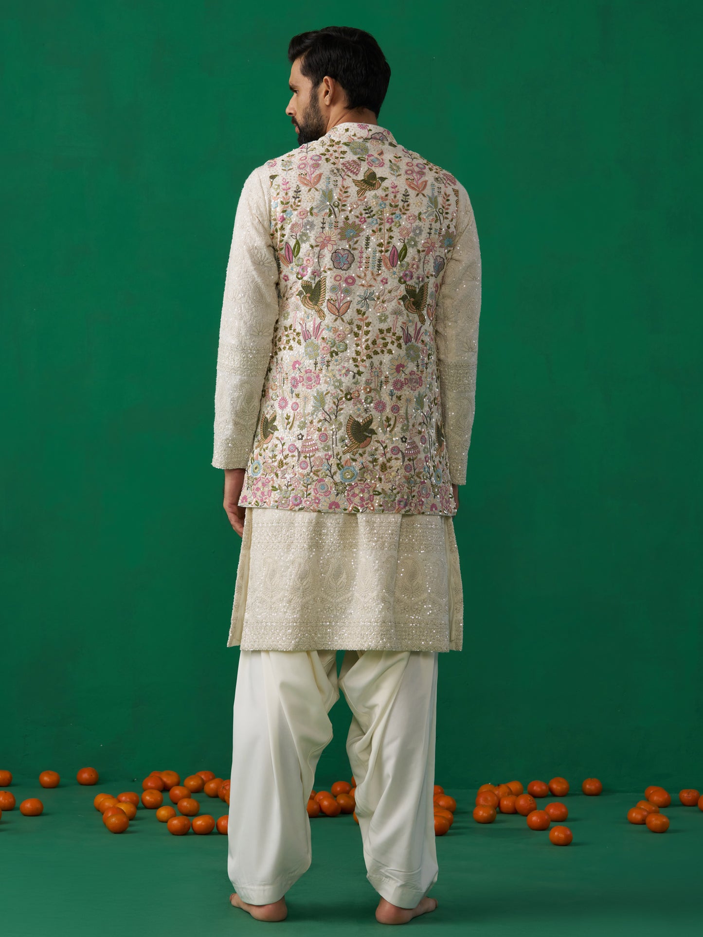 PHOOLPANKH IVORY KURTA JACKET SET