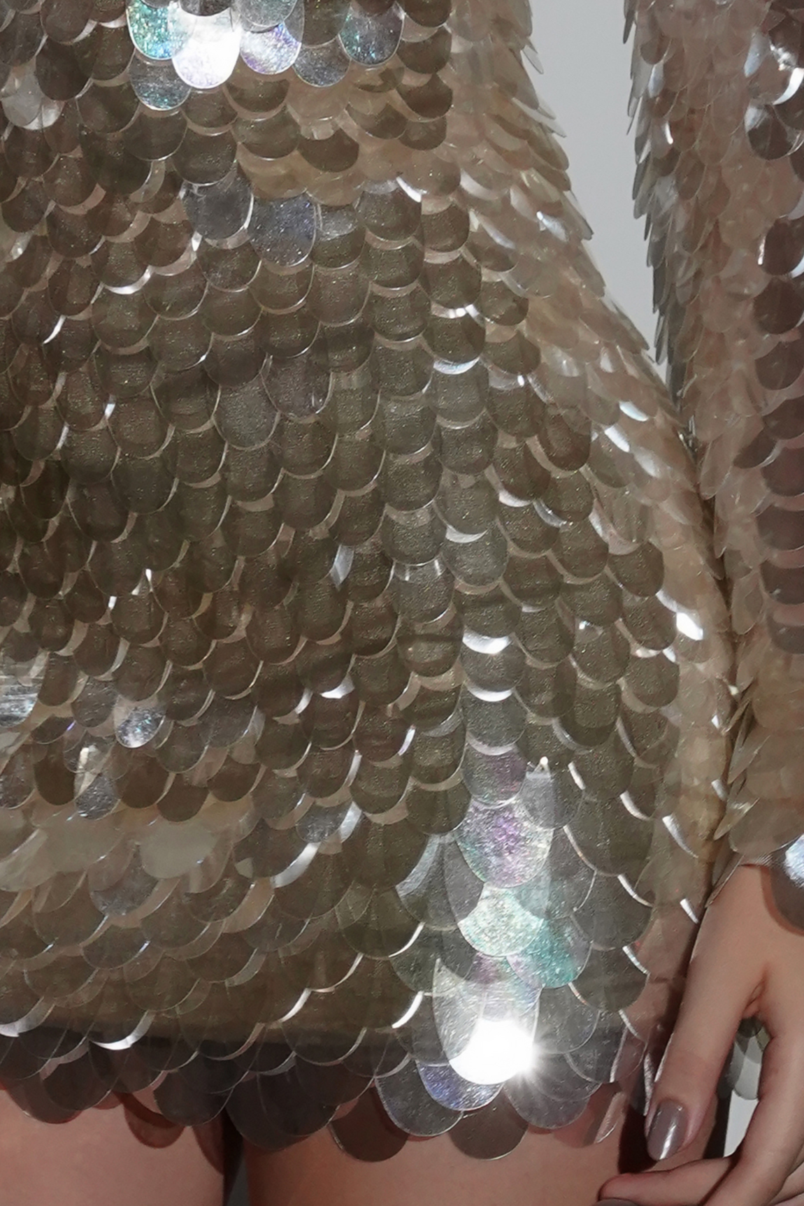 ANASTASIA HOLOGRAPHIC SEQUINS EMBELLISHED MINI DRESS