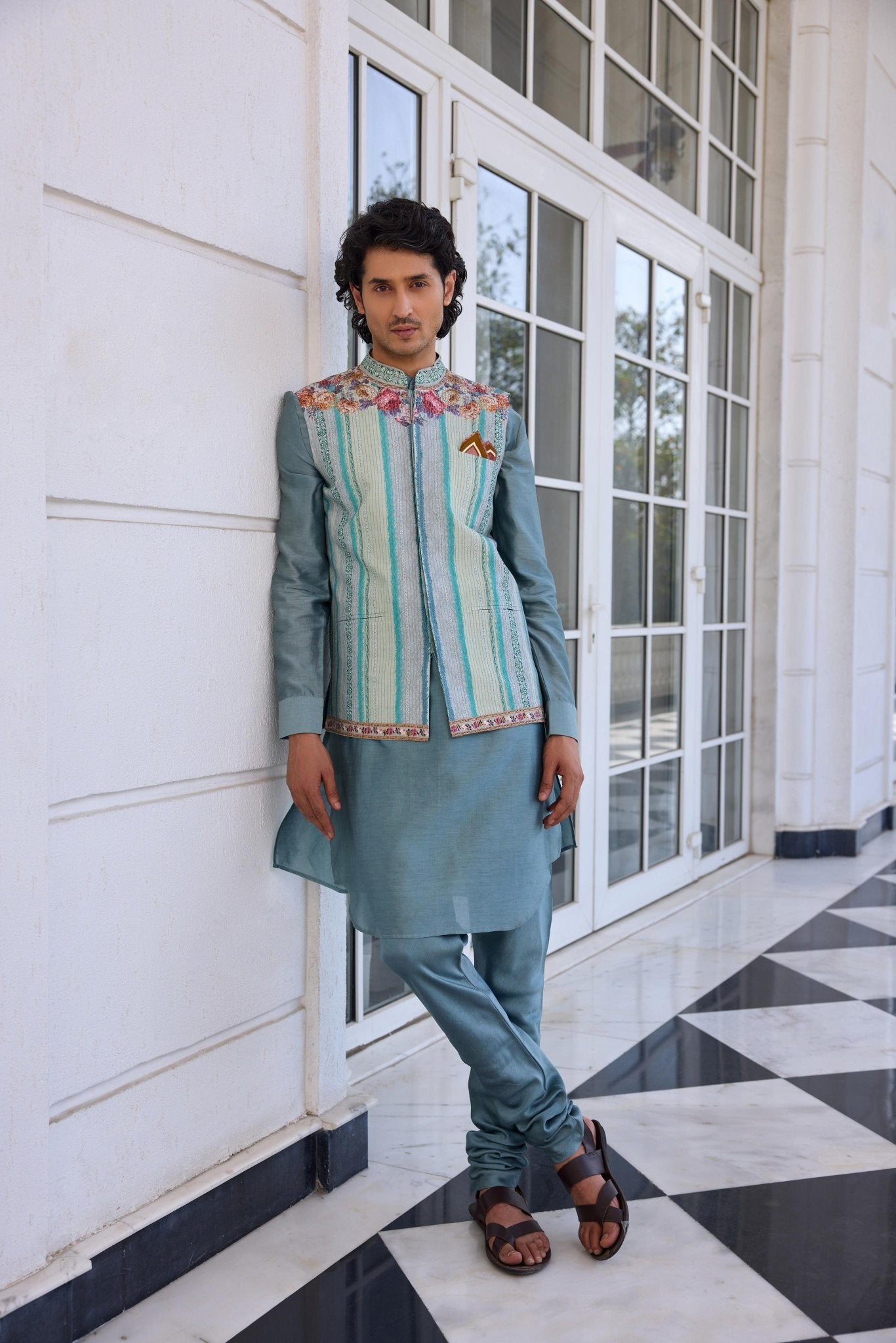 ARAV BANDI SET - White Maison de Couture