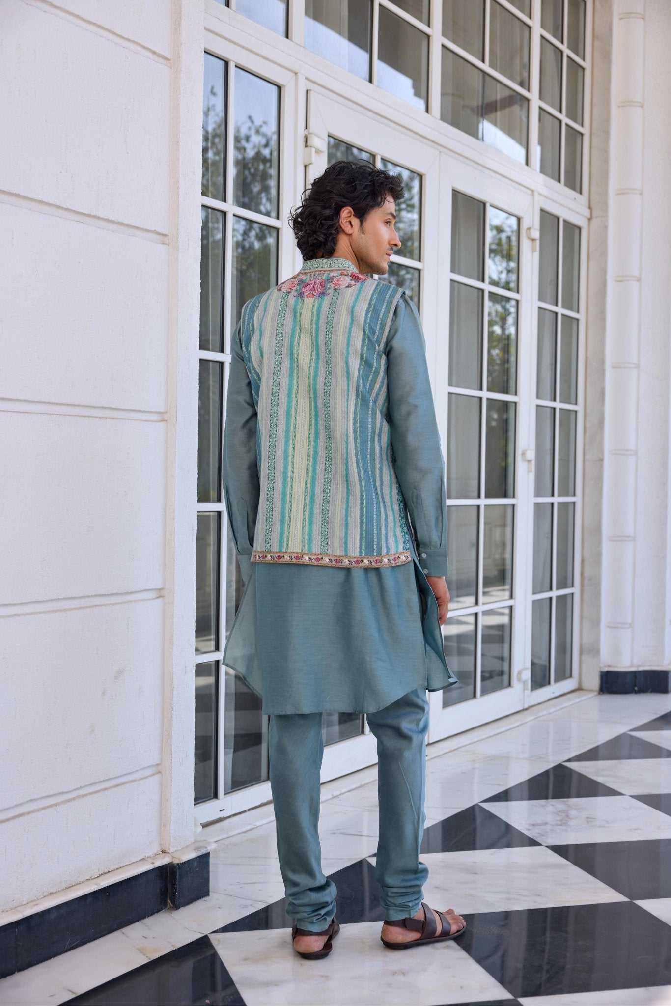 ARAV BANDI SET - White Maison de Couture