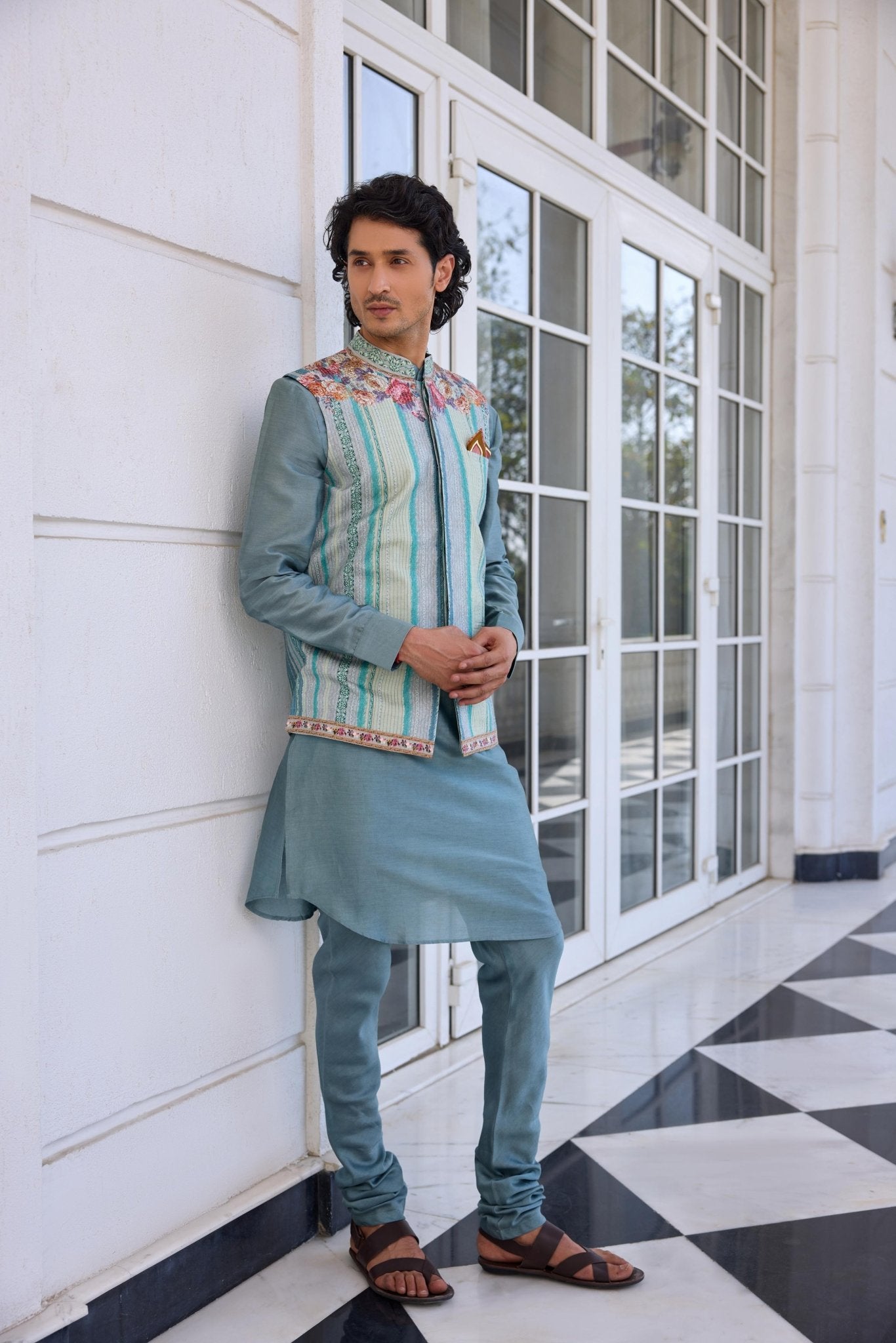 ARAV BANDI SET - White Maison de Couture