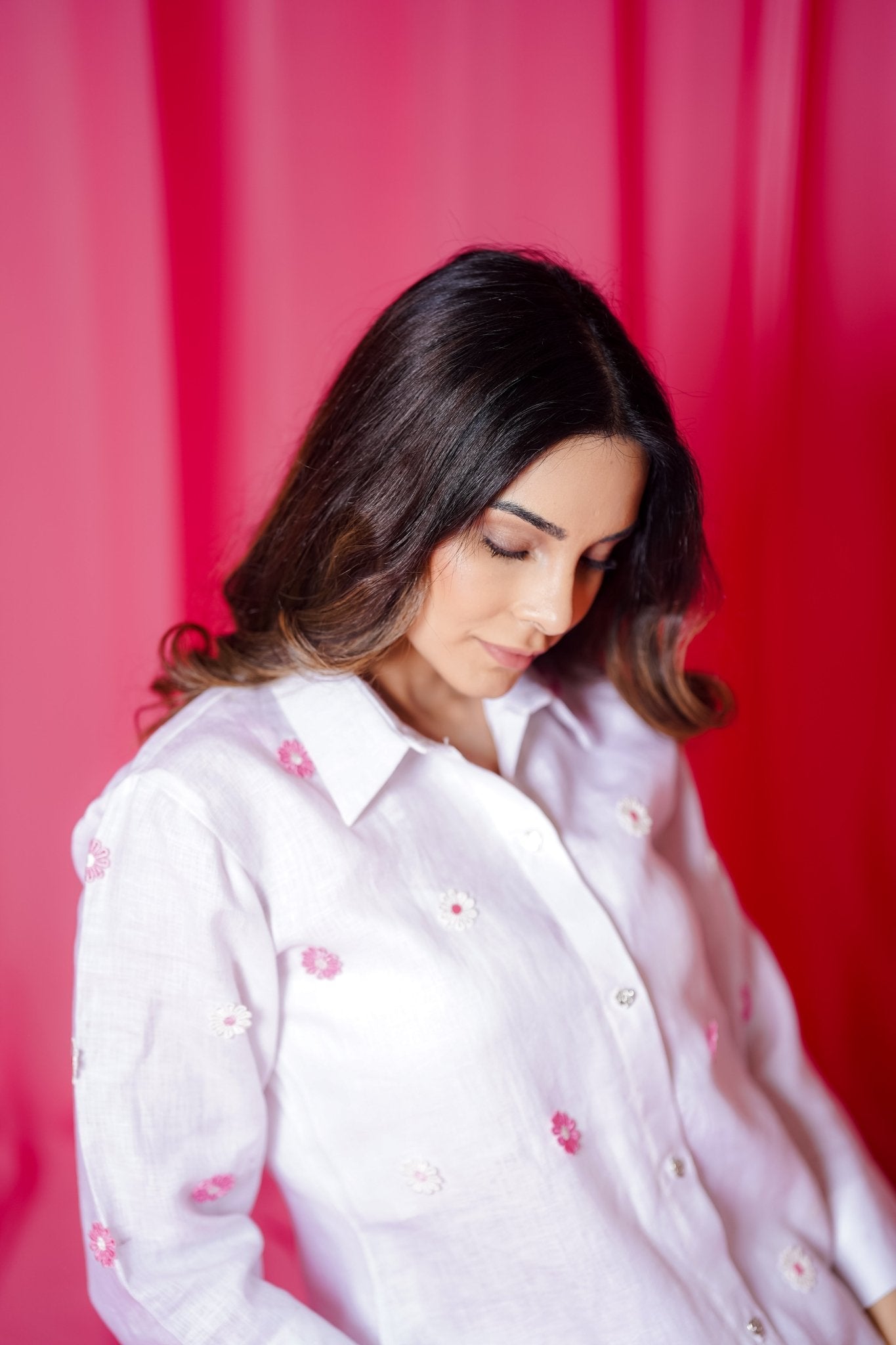 DAHLIA COORD PANT AND SHIRT SET - White Maison de Couture