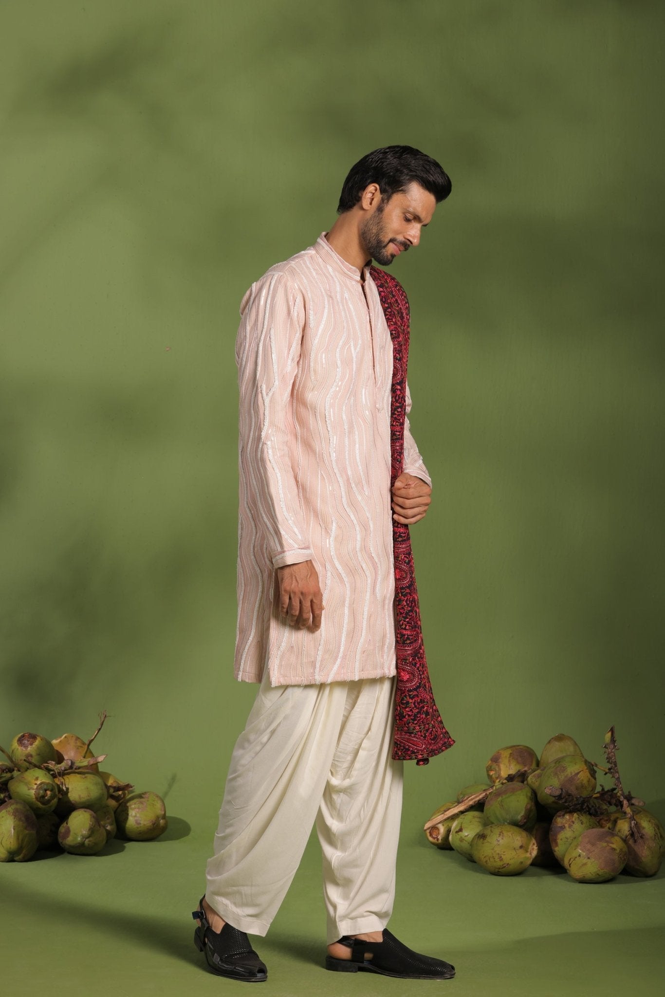 DAKSHA WHITE KURTA SET WITH PATIYALA AND DUPATTA - White Maison de Couture