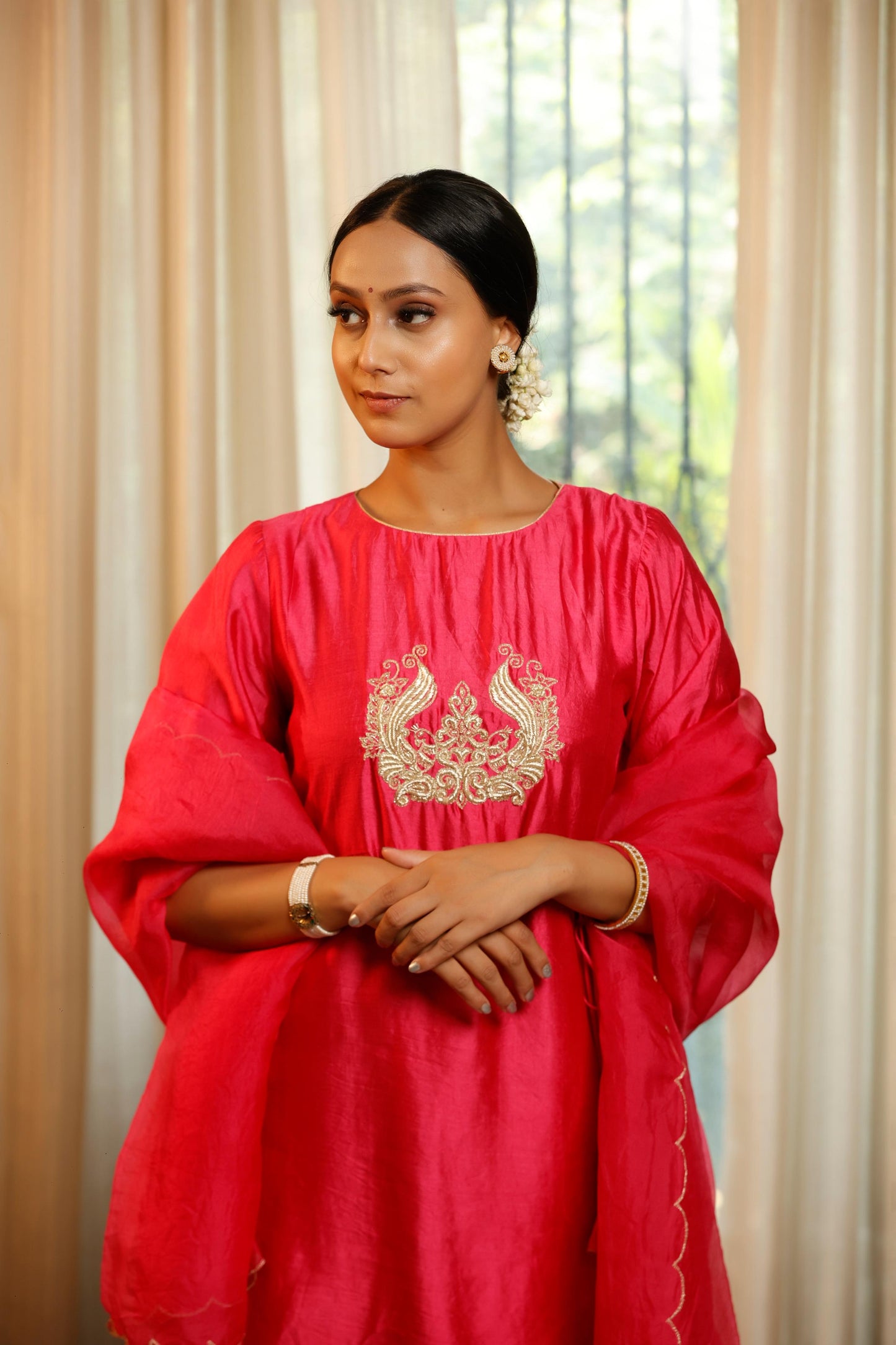 PINK SHORT KURTA SET