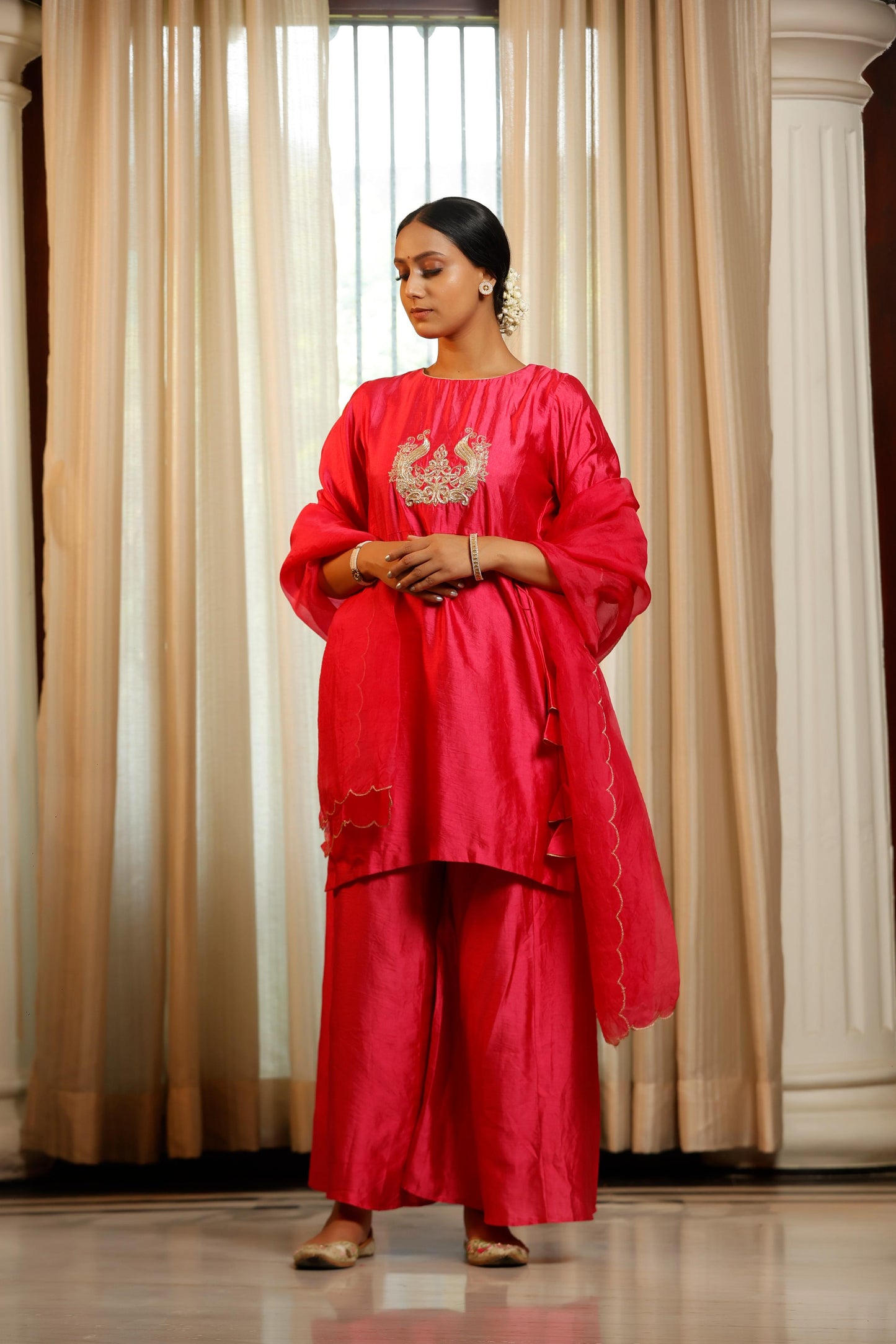 PINK SHORT KURTA SET