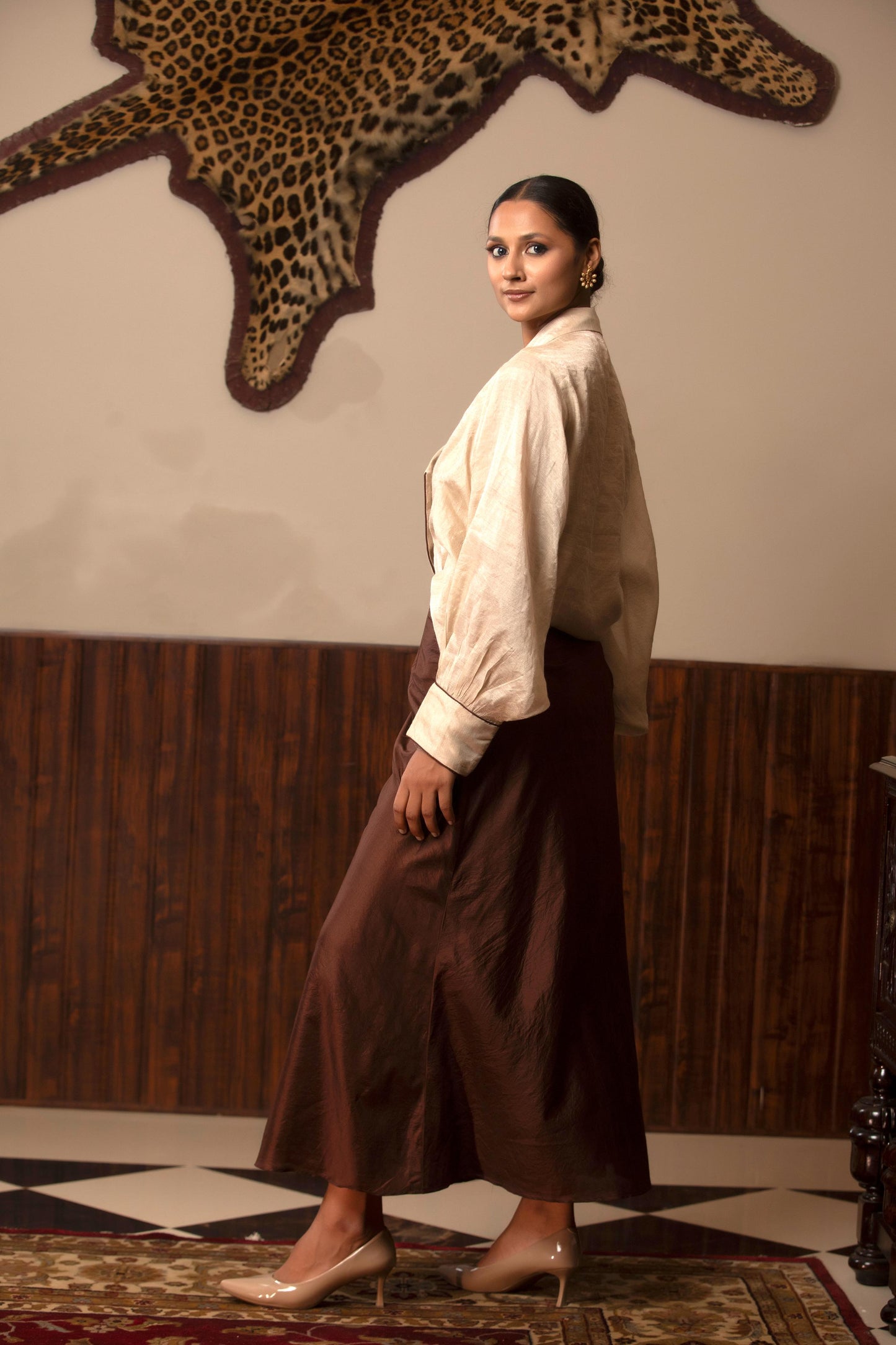 SILVER SKIRT SET