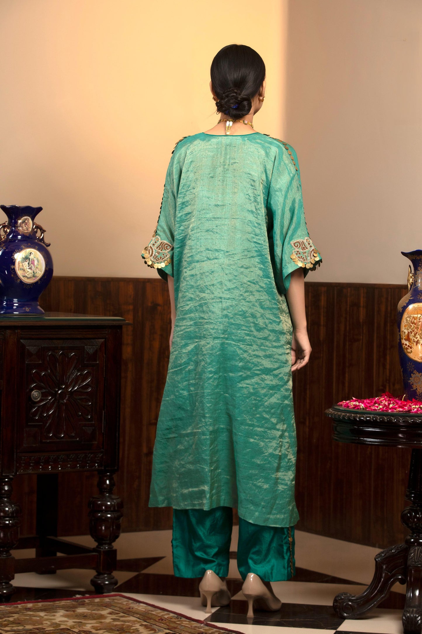 GREEN KURTA SET