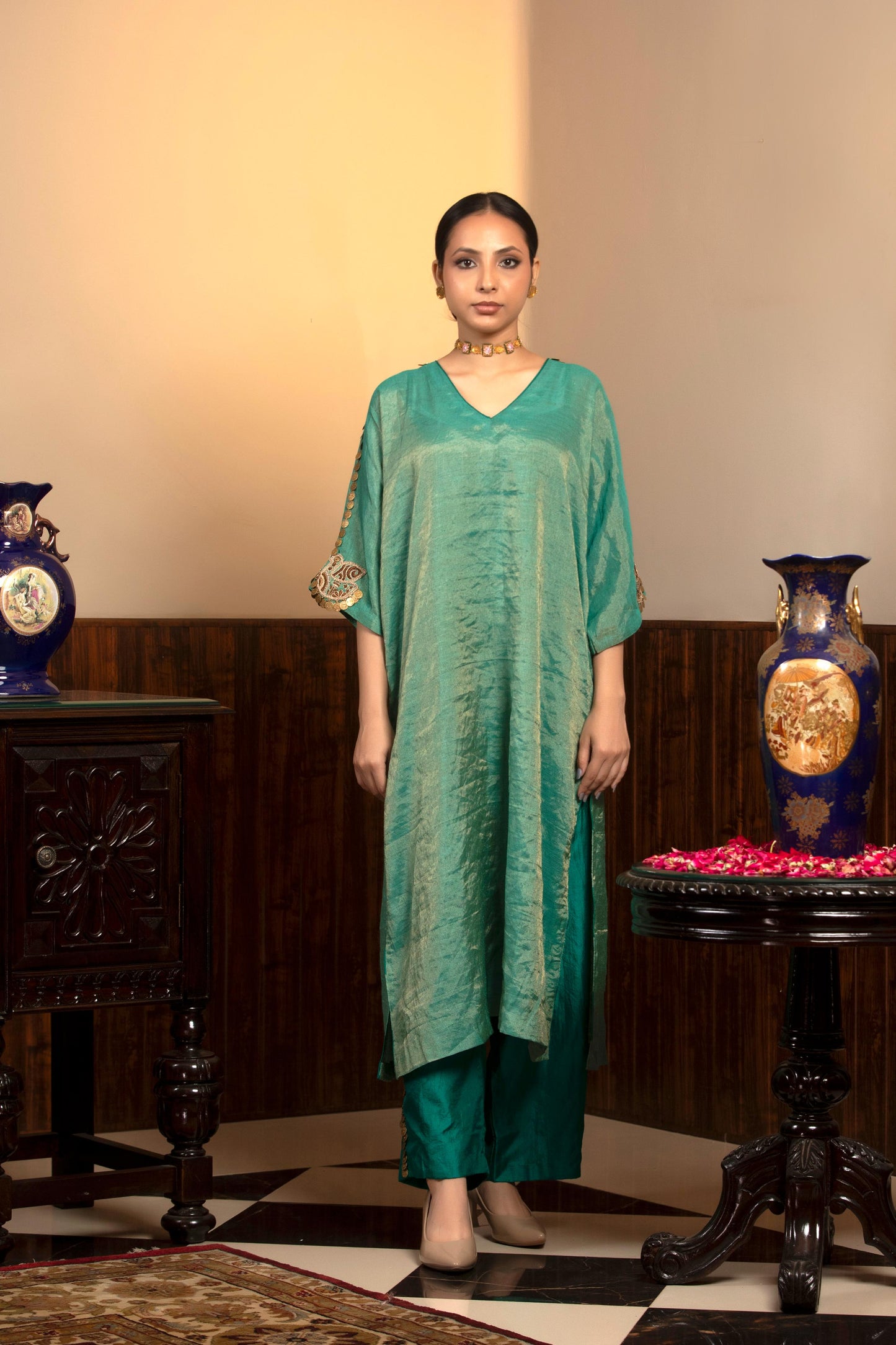 GREEN KURTA SET