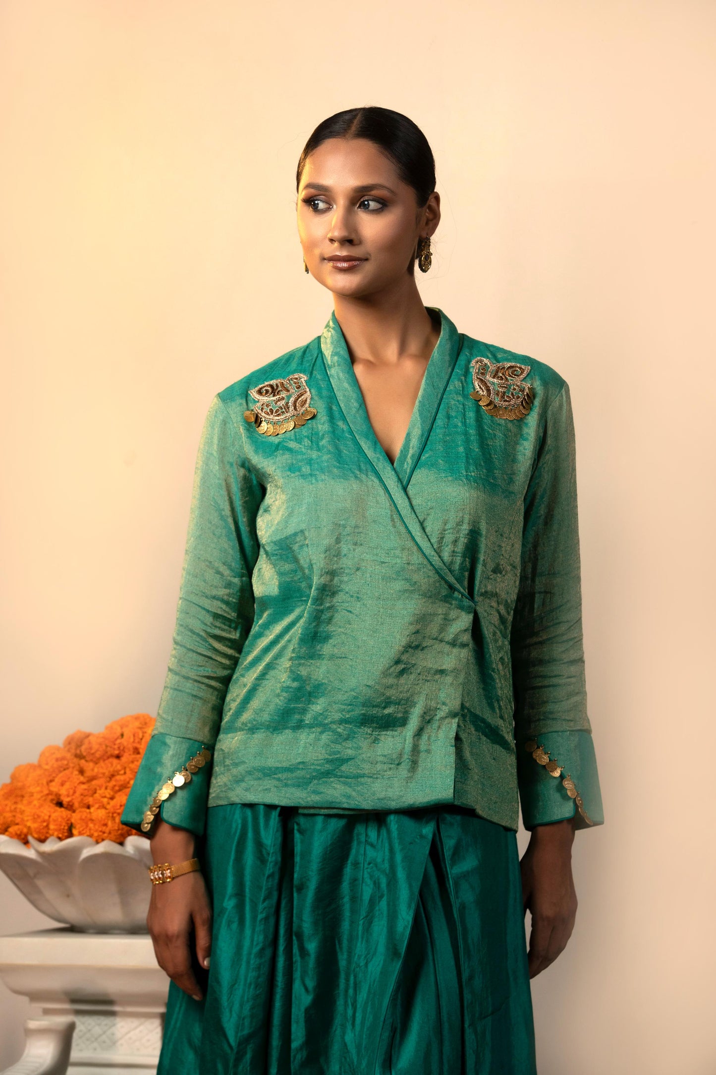 GREEN SKIRT SET