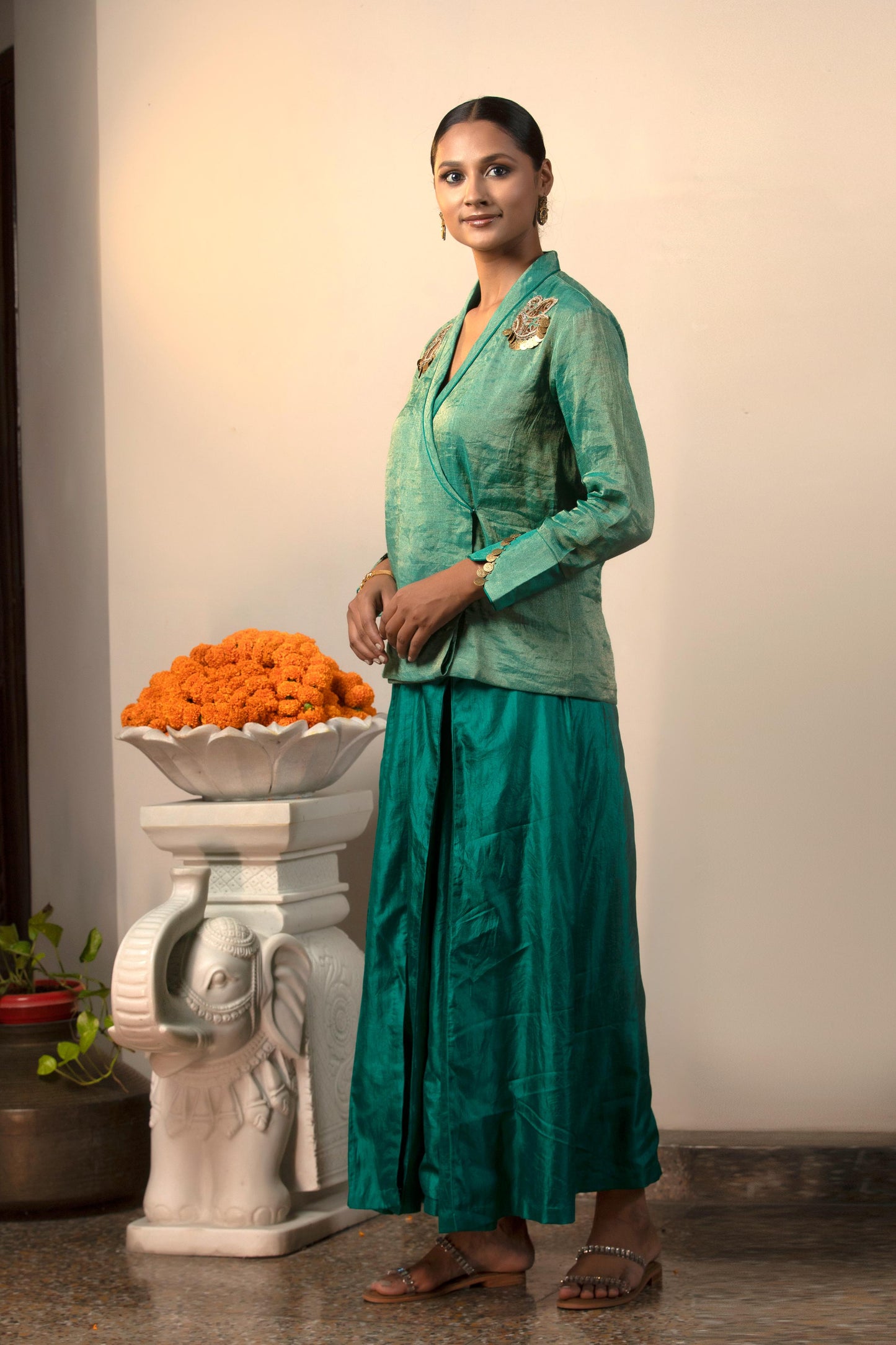 GREEN SKIRT SET