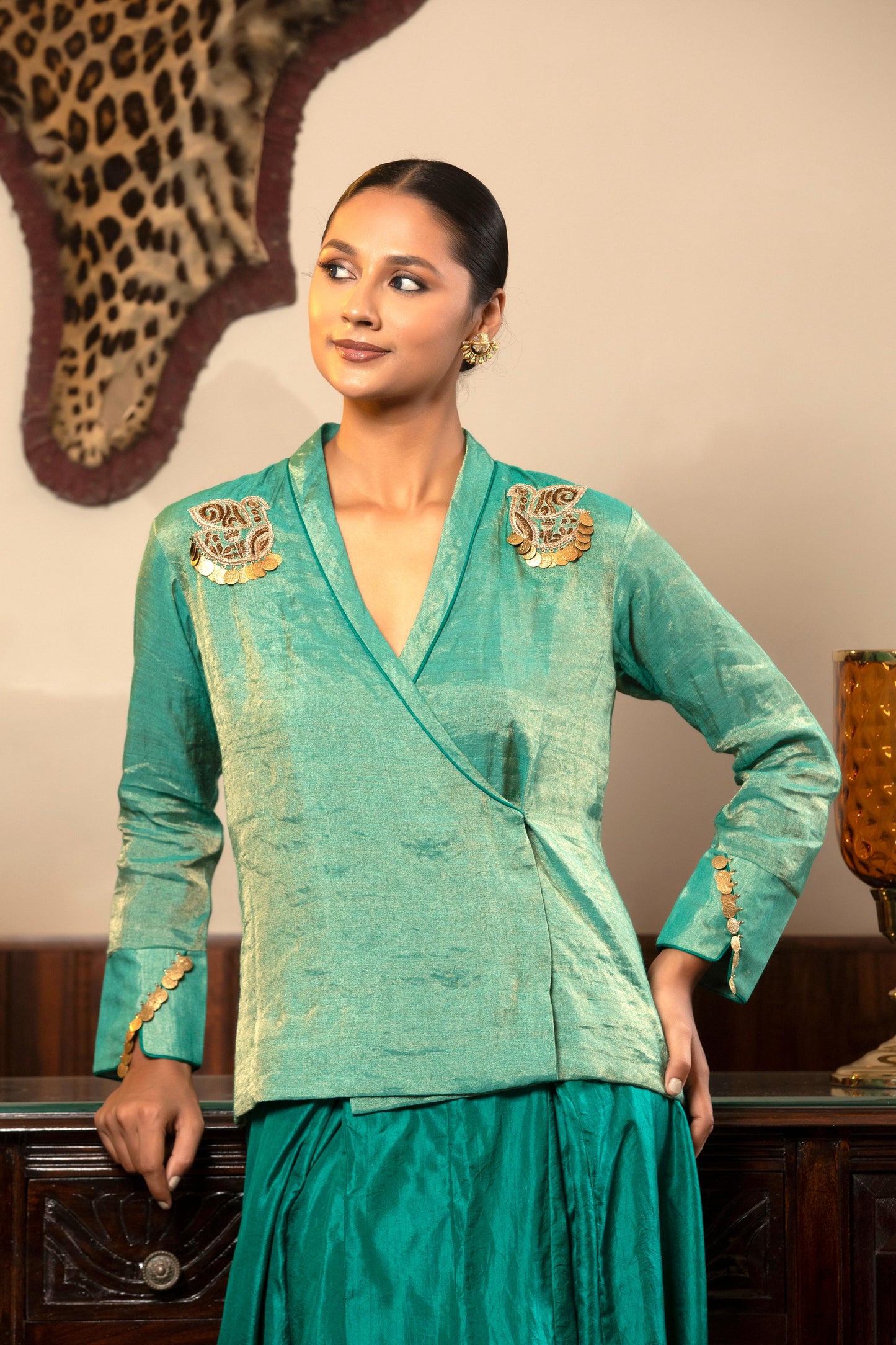 GREEN SKIRT SET