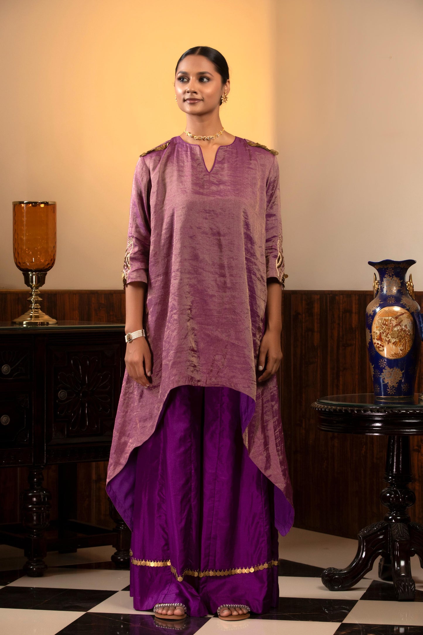 PURPLE KURTA SET