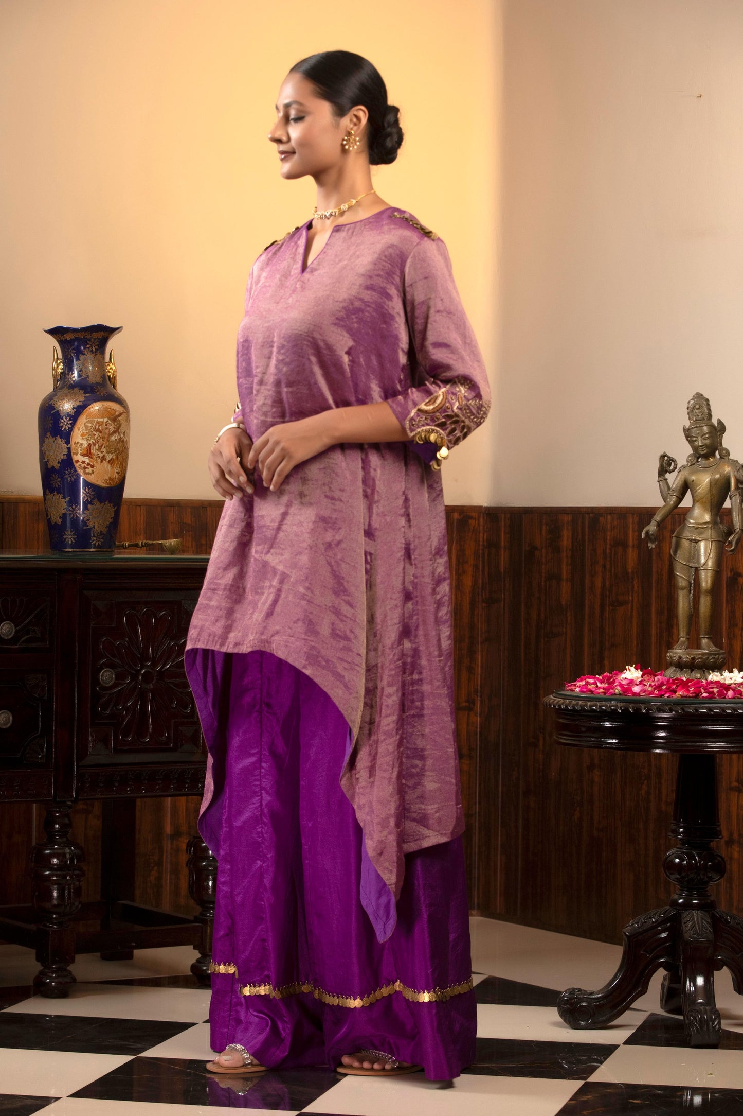 PURPLE KURTA SET
