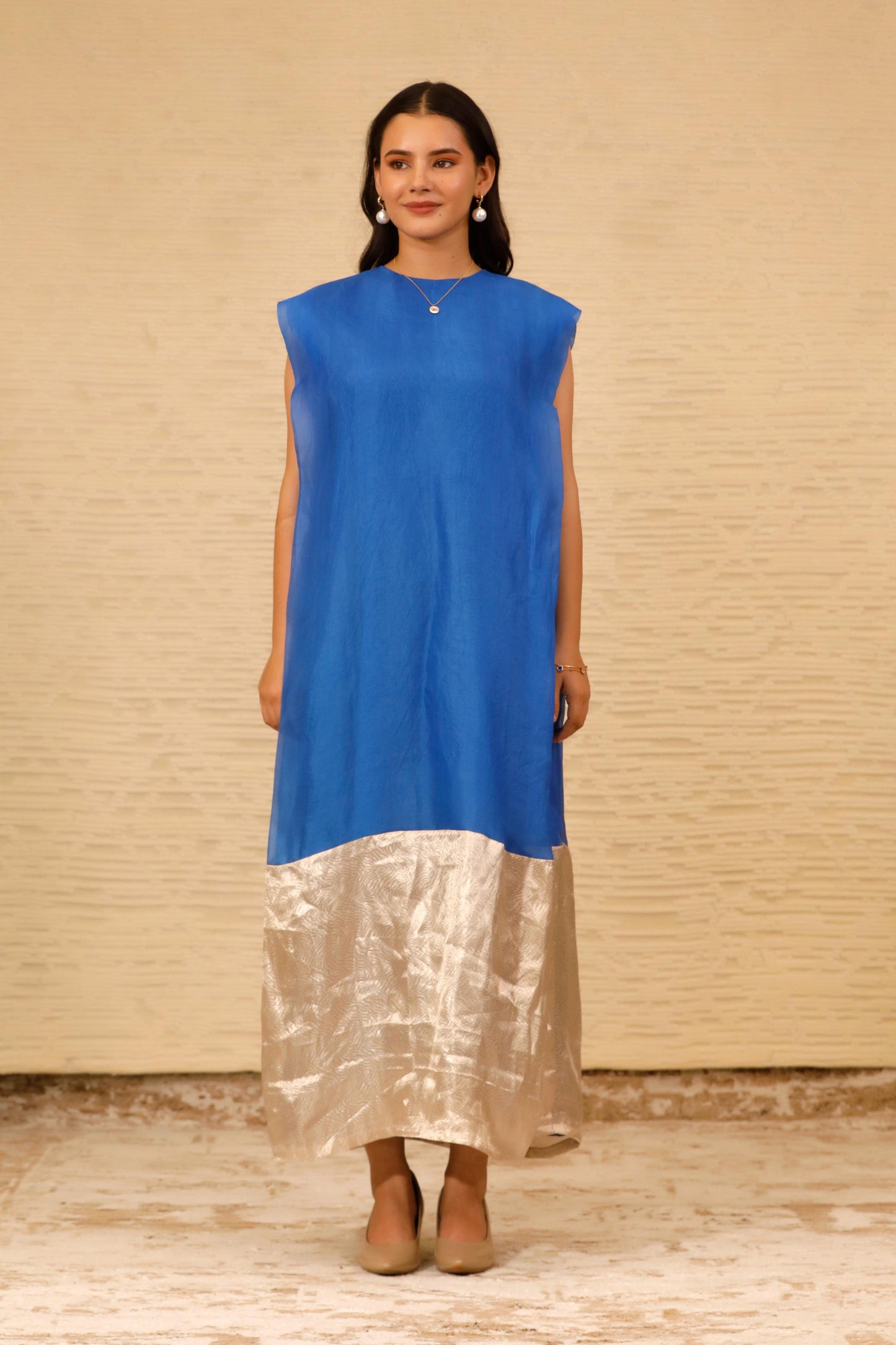 CHAMAK CUFFED SHOULDER DRESS
