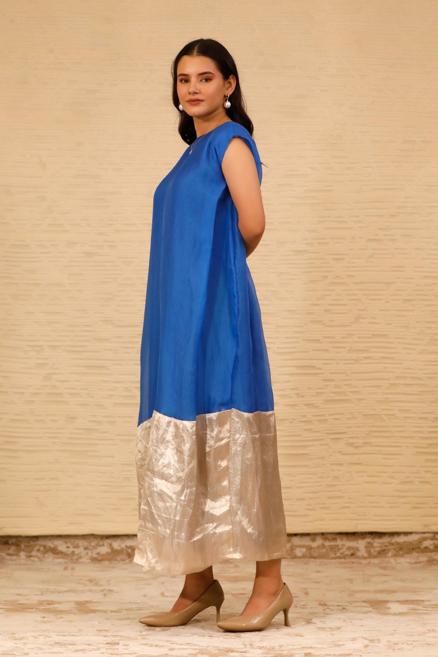 CHAMAK CUFFED SHOULDER DRESS
