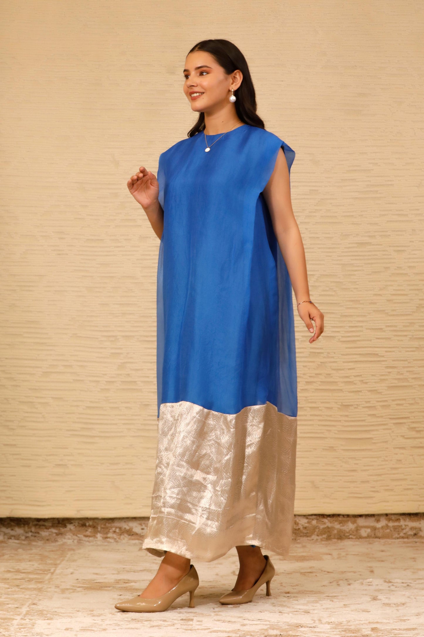 CHAMAK CUFFED SHOULDER DRESS