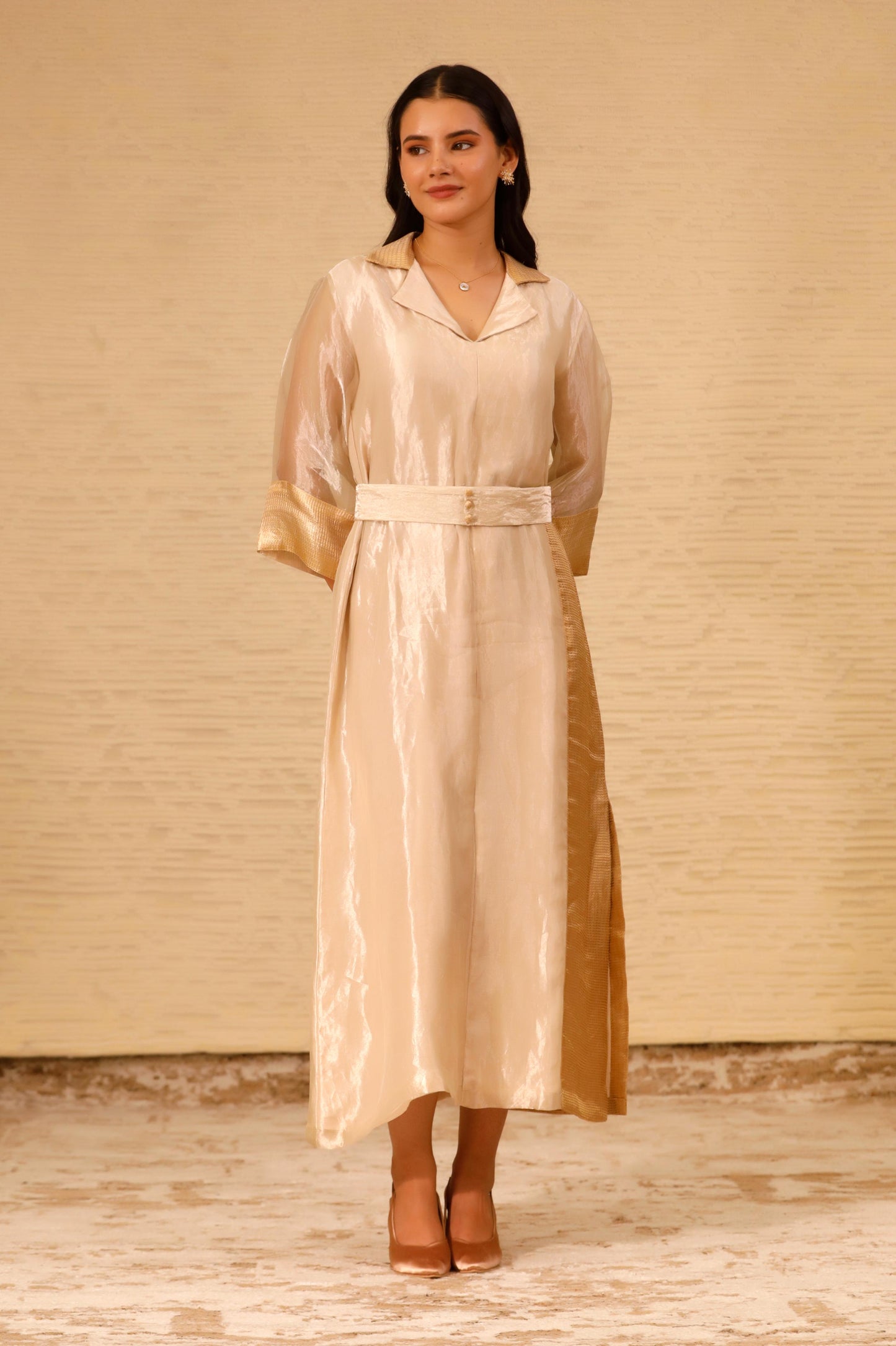 CHAMAK ANKLE LENGTH COAT DRESS
