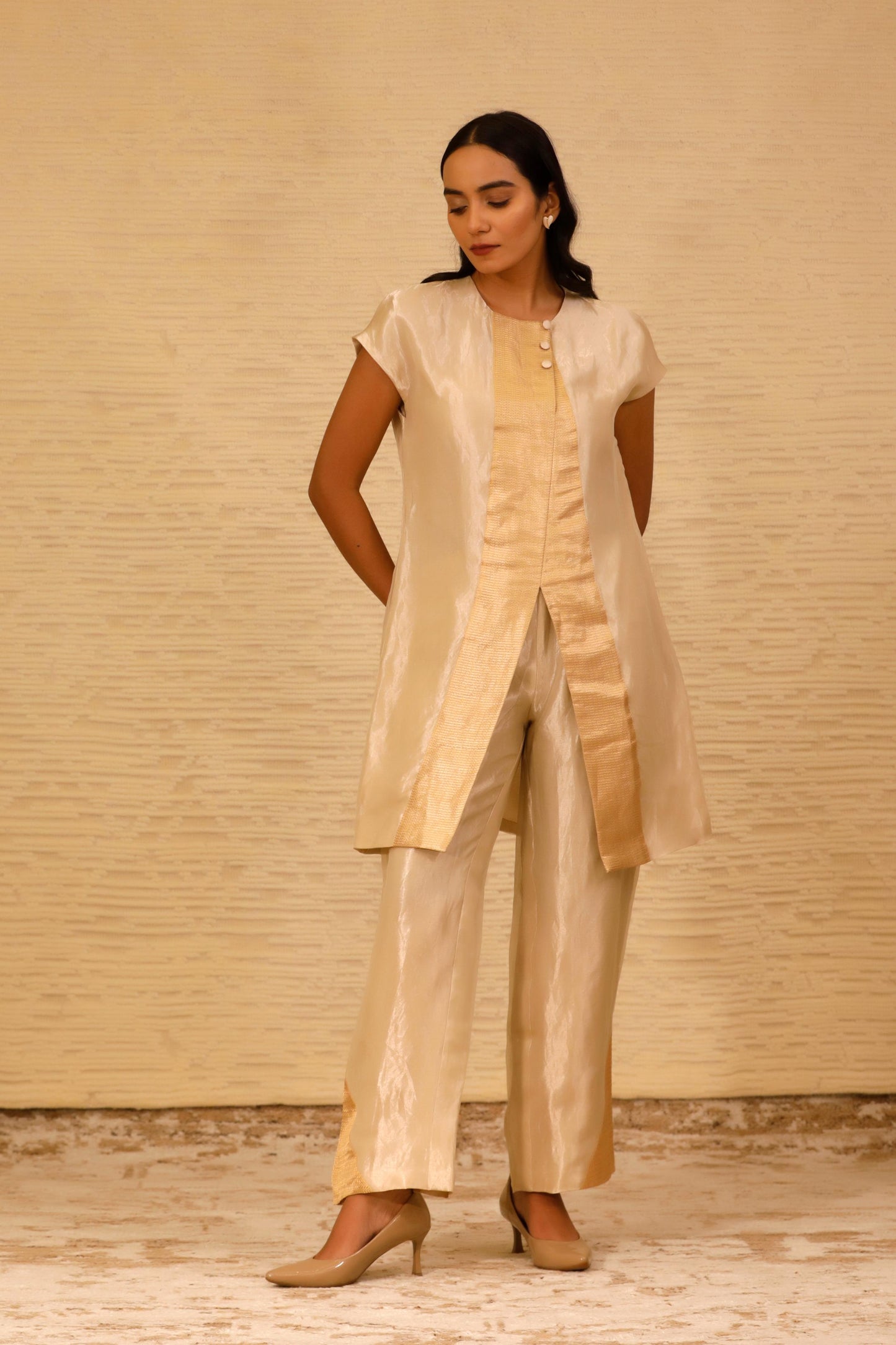CHAMAK CROSS PLACKET TOP AND TROUSER