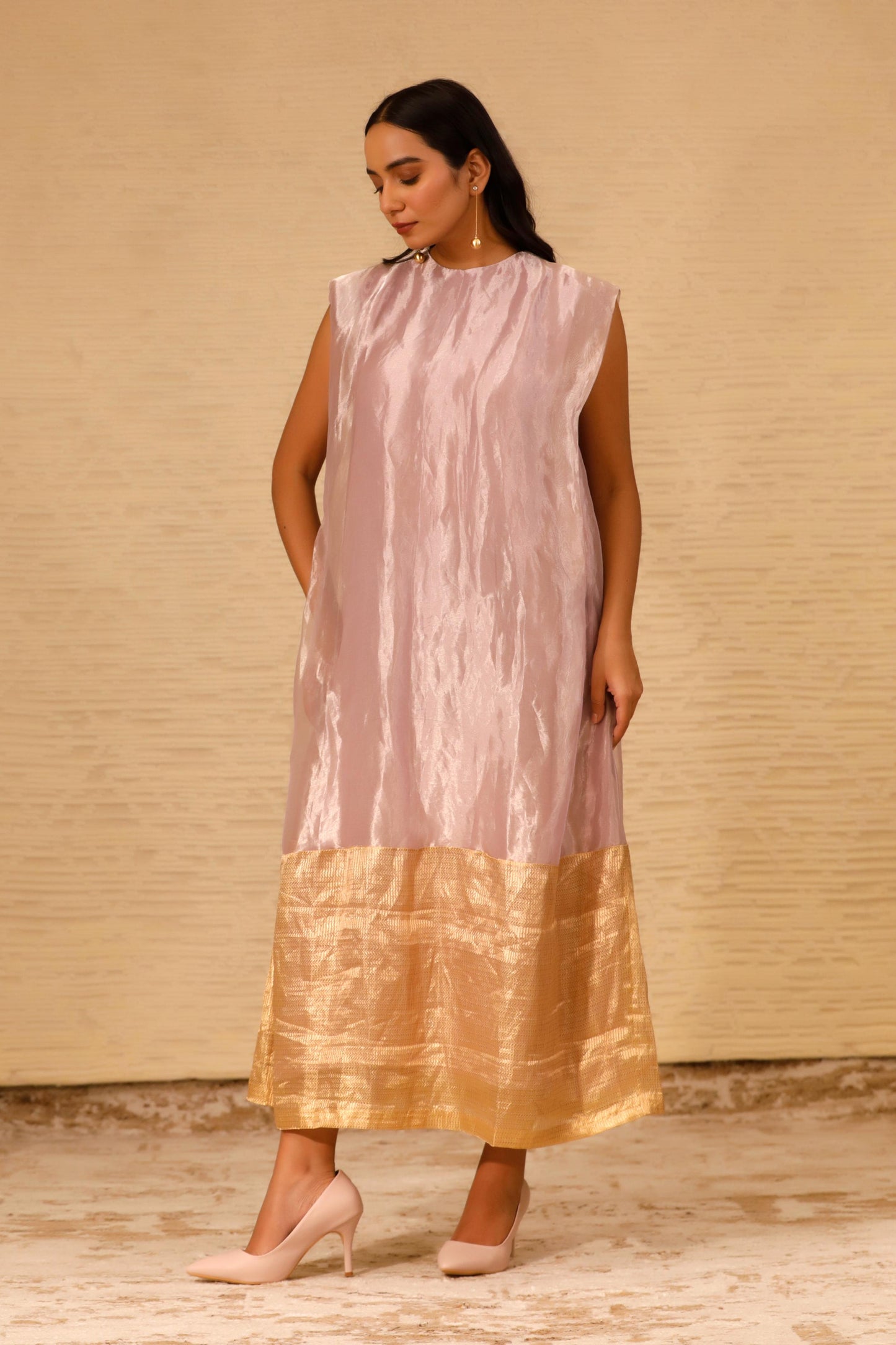 CHAMAK CUFFED SHOULDER DRESS