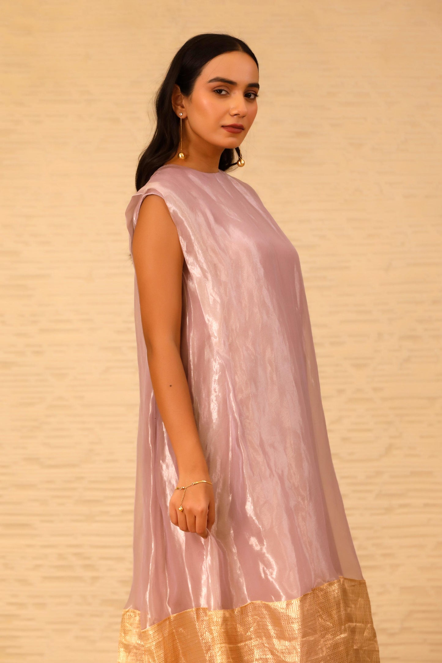CHAMAK CUFFED SHOULDER DRESS