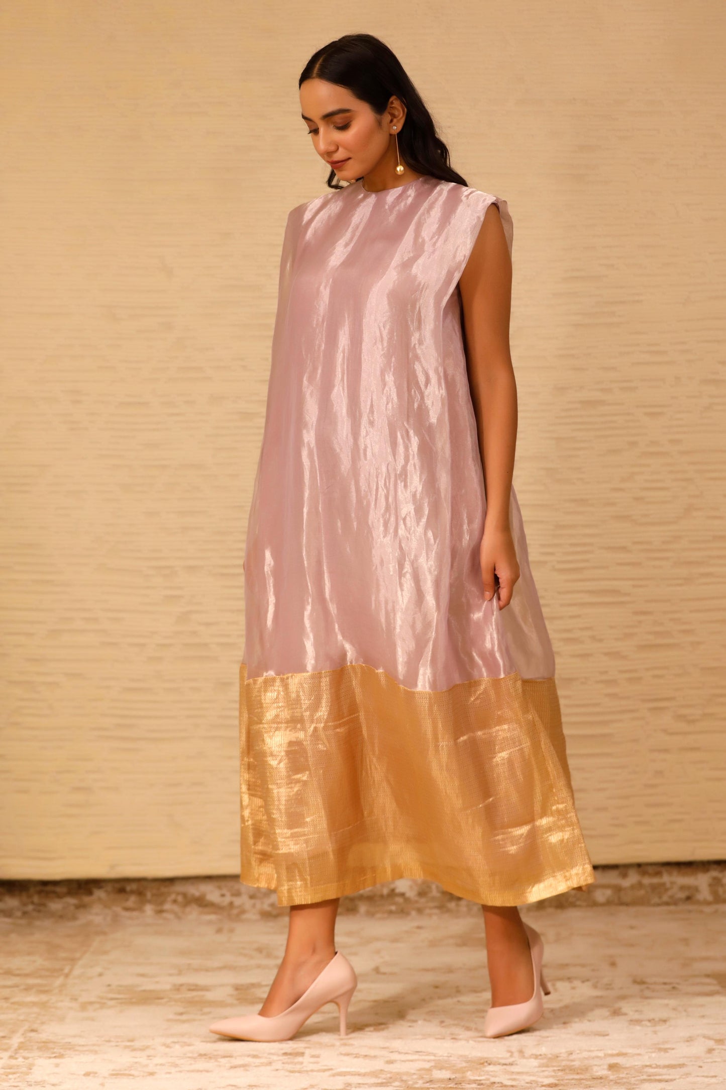 CHAMAK CUFFED SHOULDER DRESS