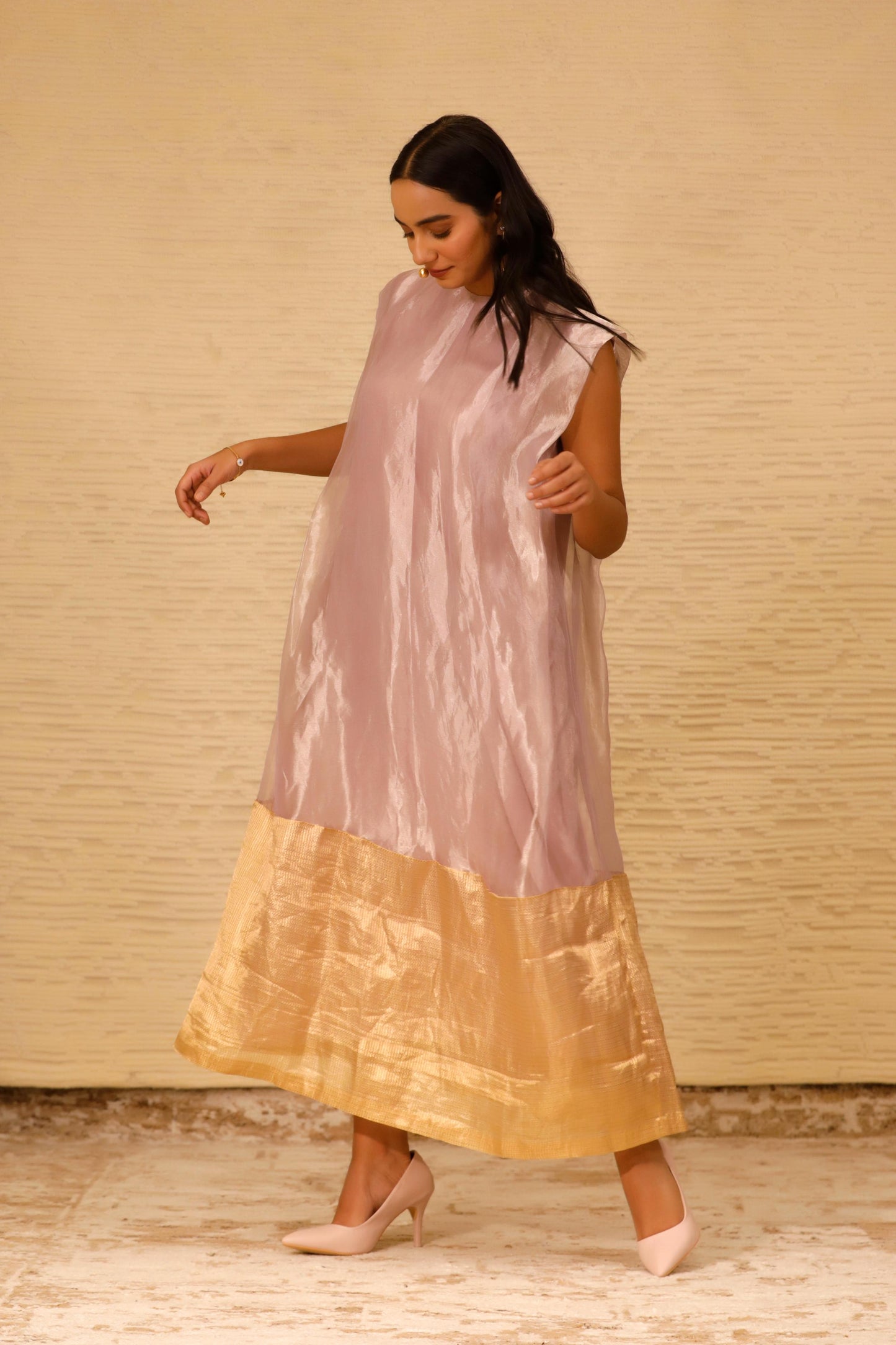 CHAMAK CUFFED SHOULDER DRESS