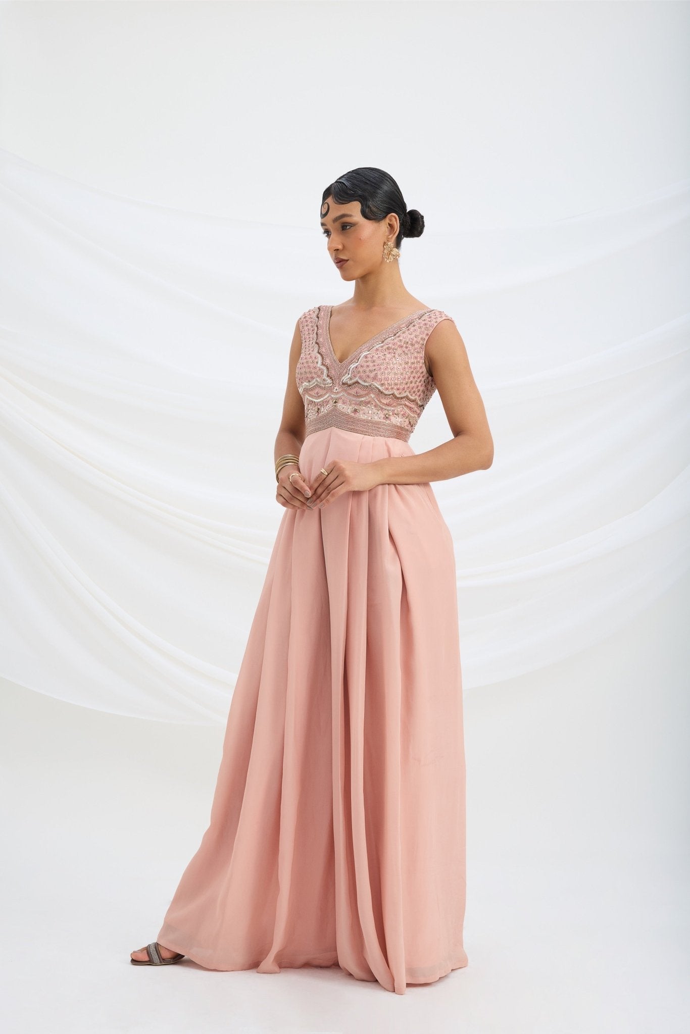 EMBROIDERED JUMPSUIT - White Maison de Couture